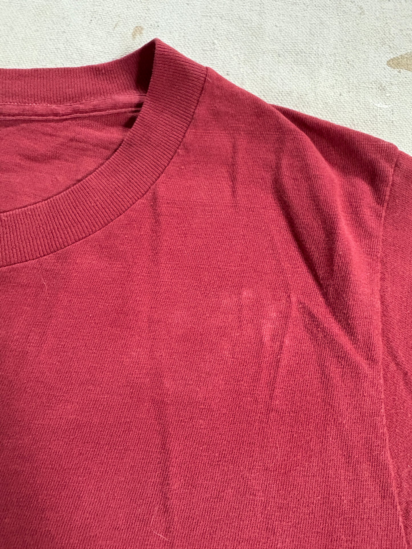 Vintage 70s Blank Maroon Pocket Tee