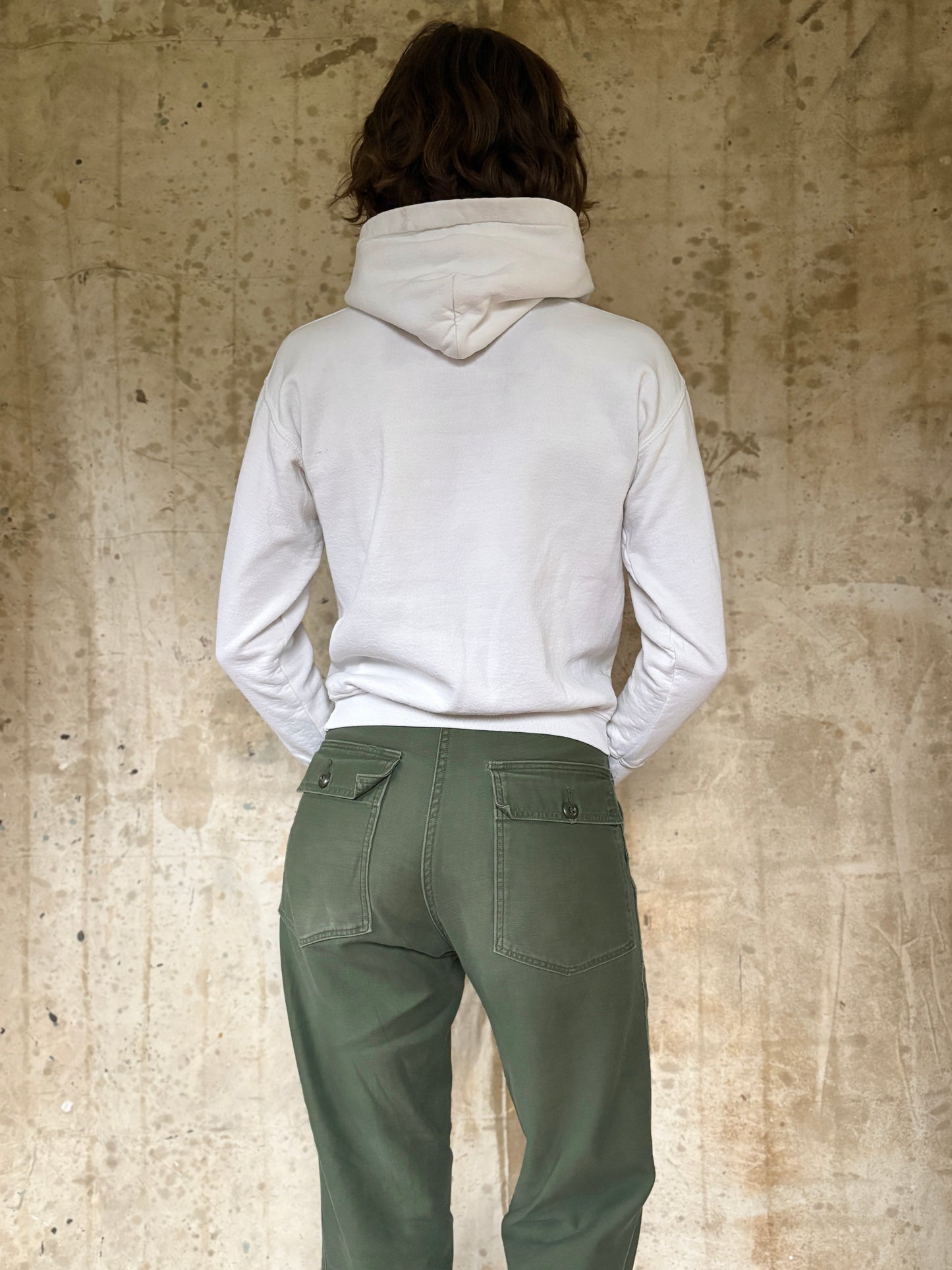 80s/90s Blank White Hoodie Sweatshirt