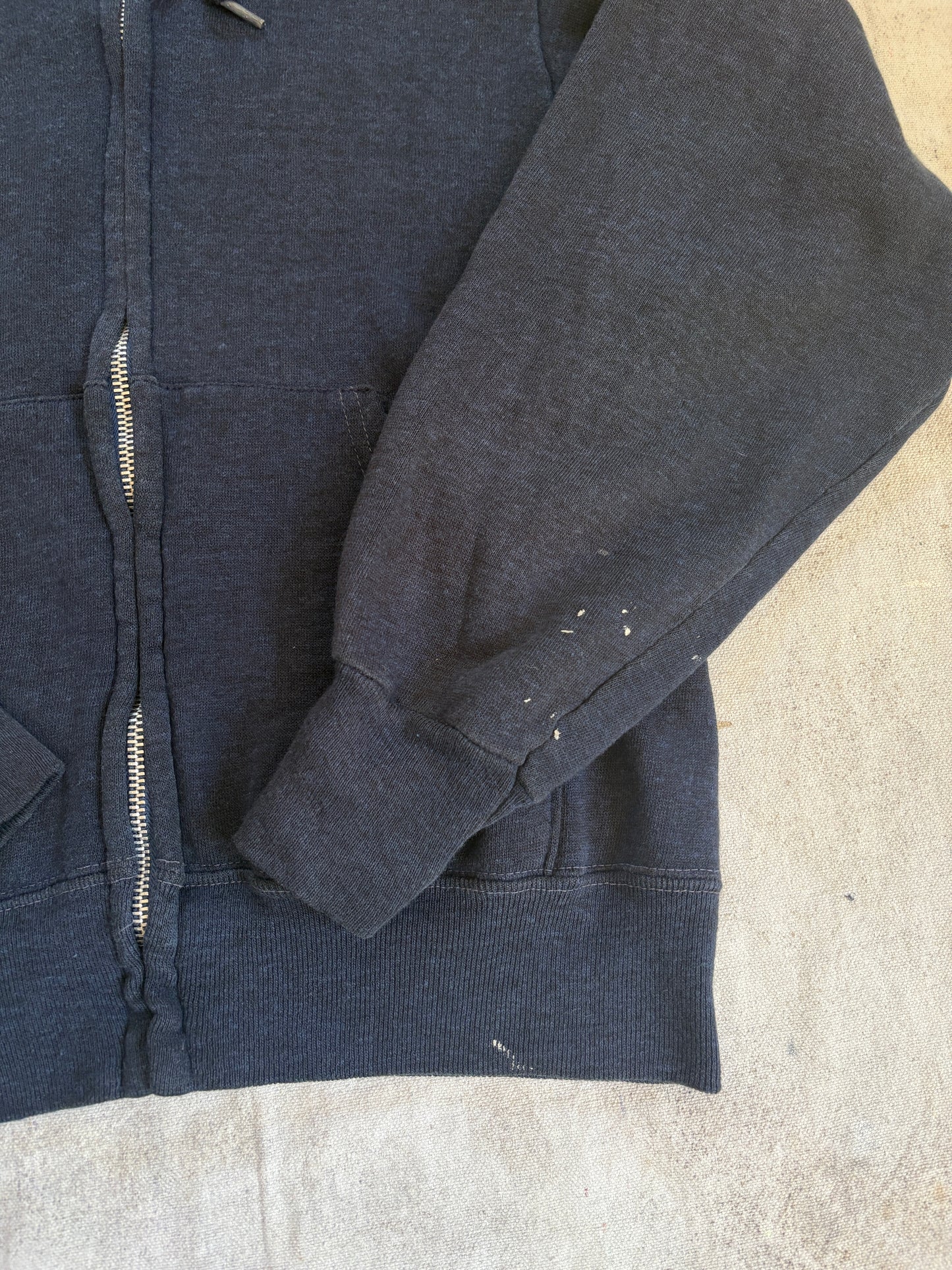 80s Blank Navy Blue Hoodie Sweatshirt
