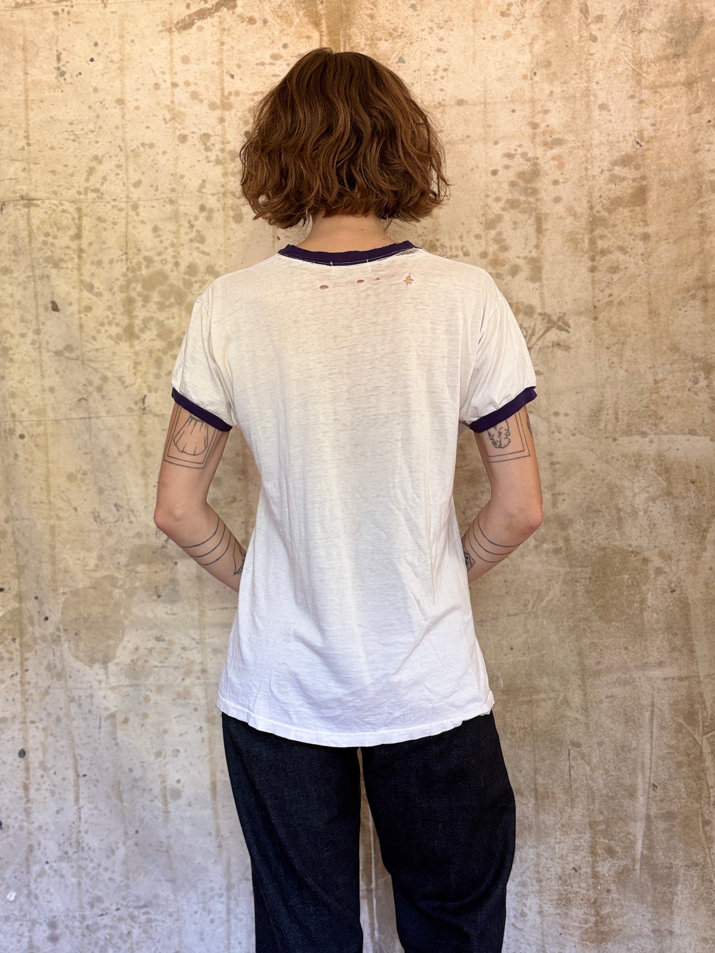 Vintage 60s US Naval Academy Stencil Ringer Tee