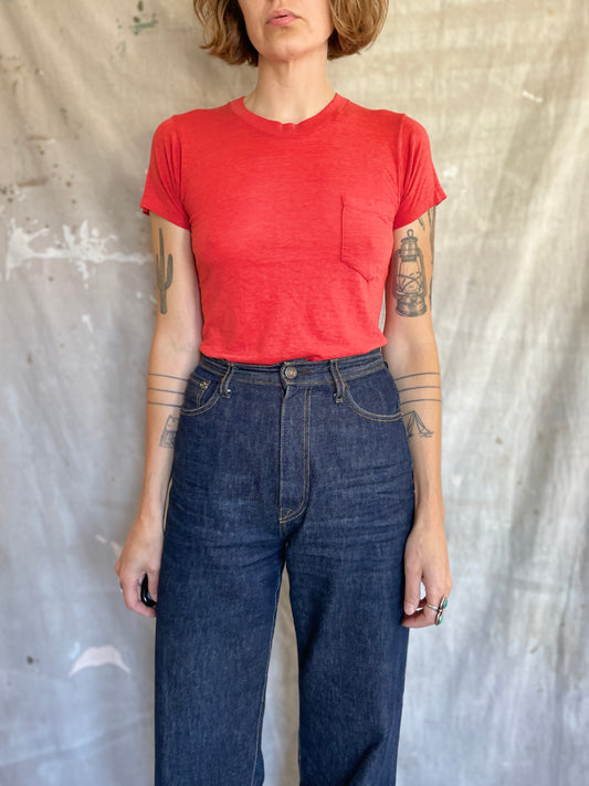 80s Blank Red Pocket Tee