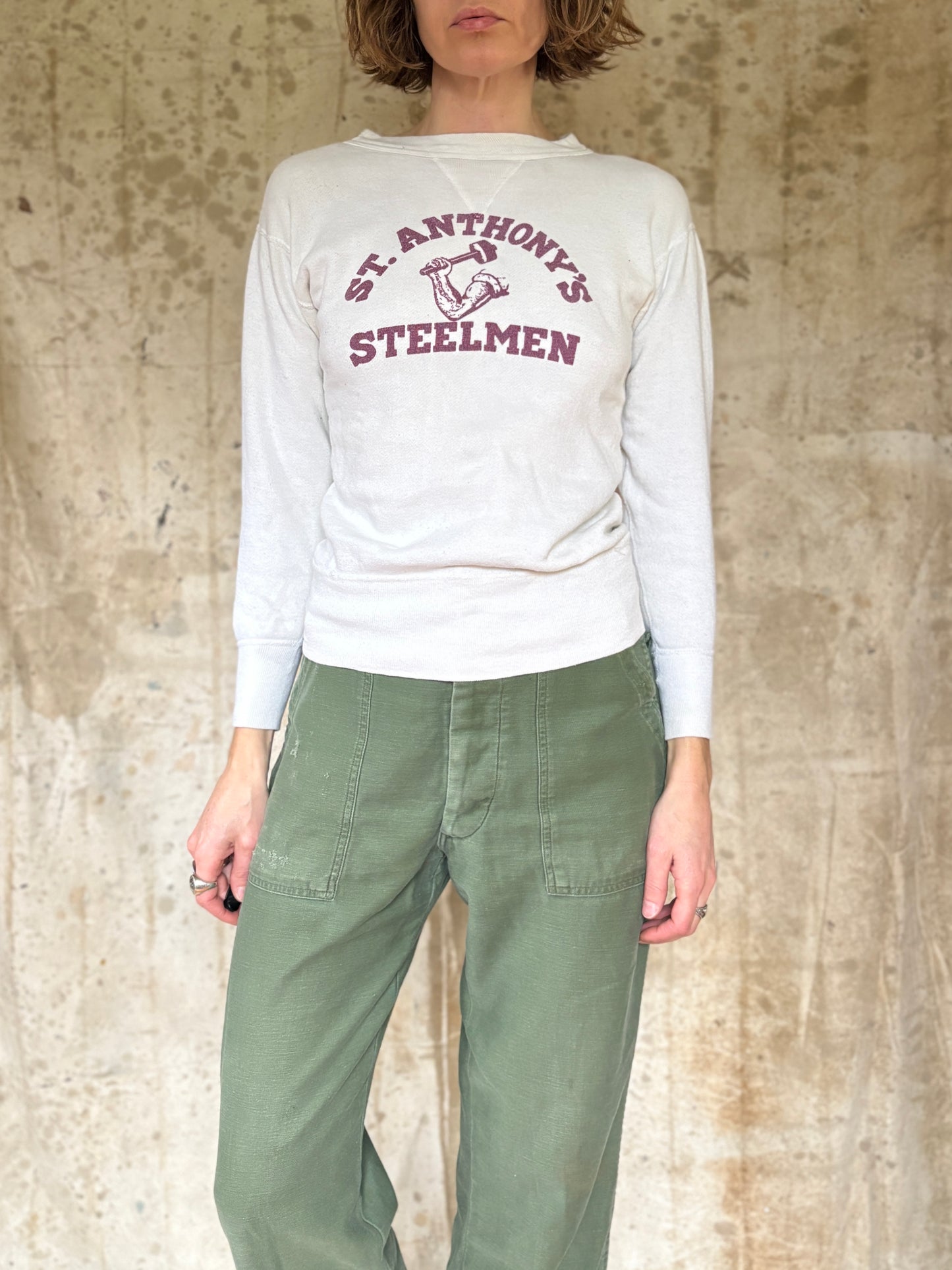 Vintage 50s St. Anthony Steelmen Single V Sweatshirt