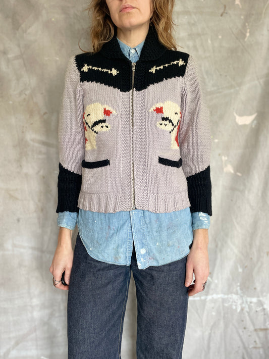 50s Western Cow Mary Maxim Sweater