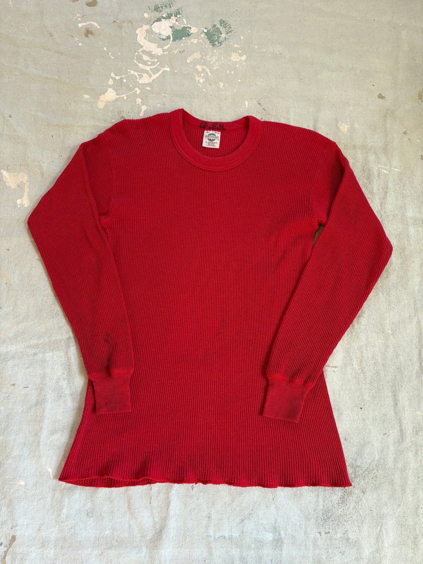 90s Blank Red Thermal Undershirt
