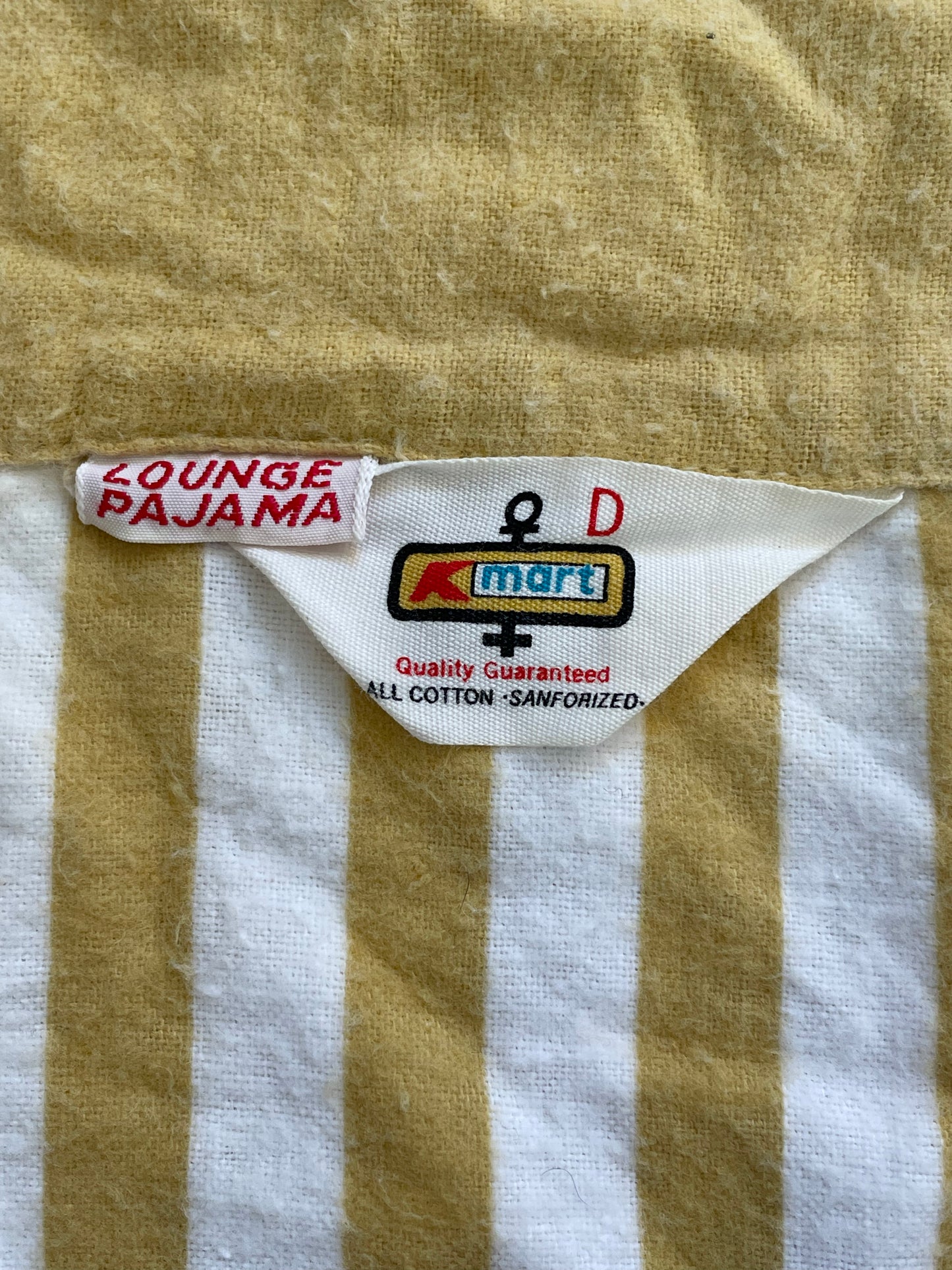 80s K-Mart Mustard Striped Flannel Pajama Set