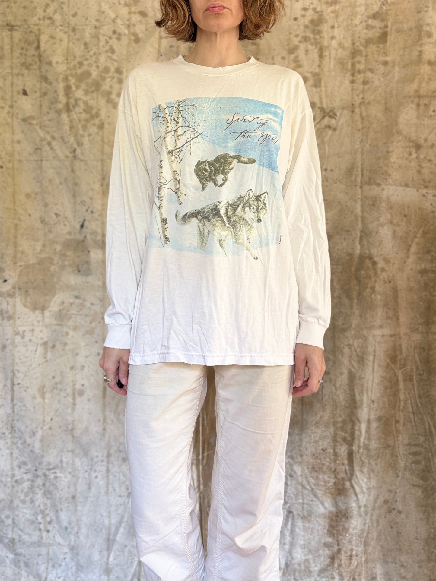 90s Spirit Of The Wild Wolf Long Sleeve Tee