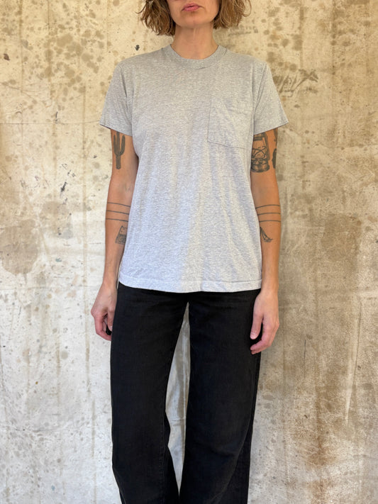 Vintage 80s Blank Gray Pocket Tee