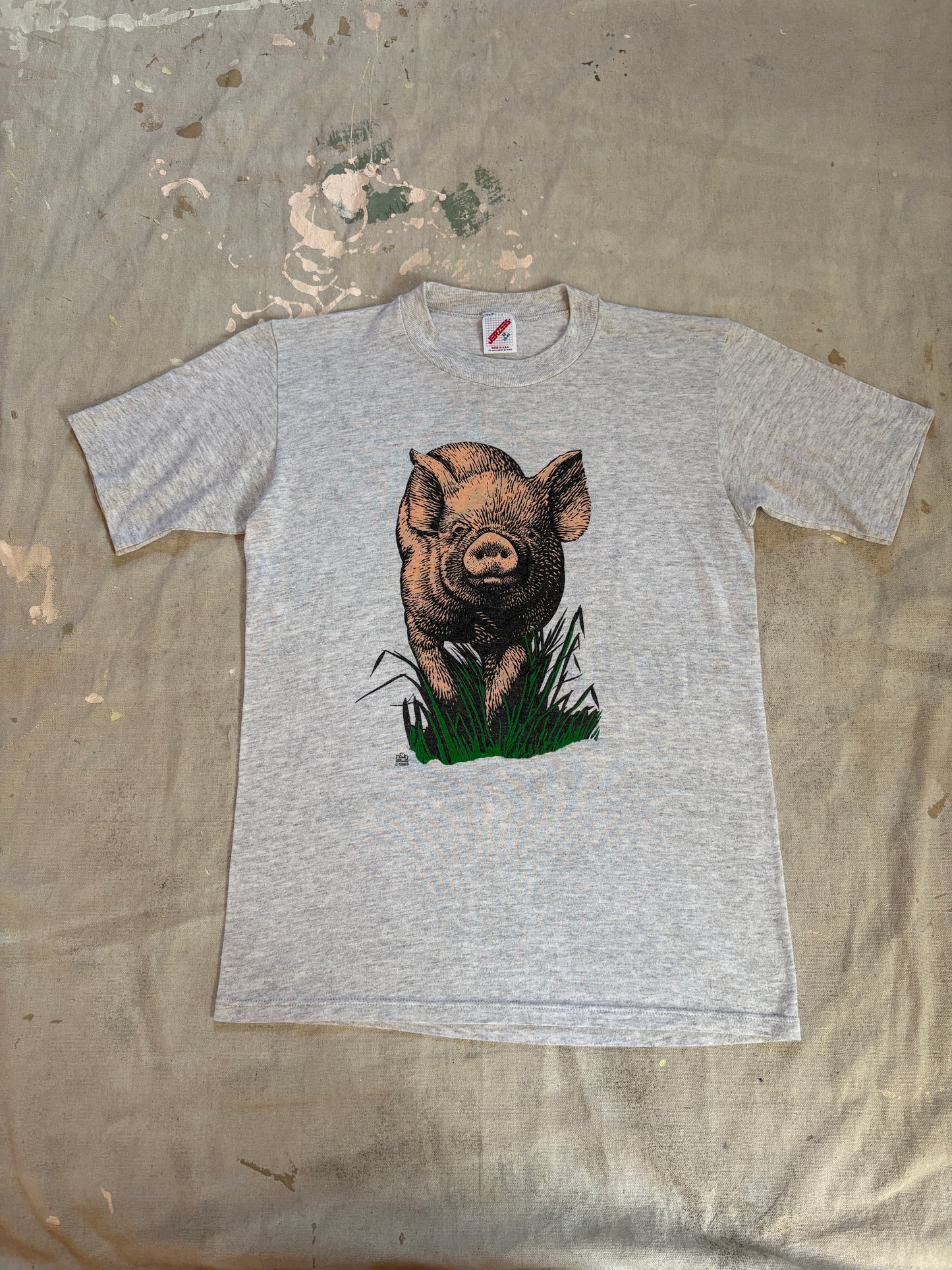 80s Front And Back Pig Tee