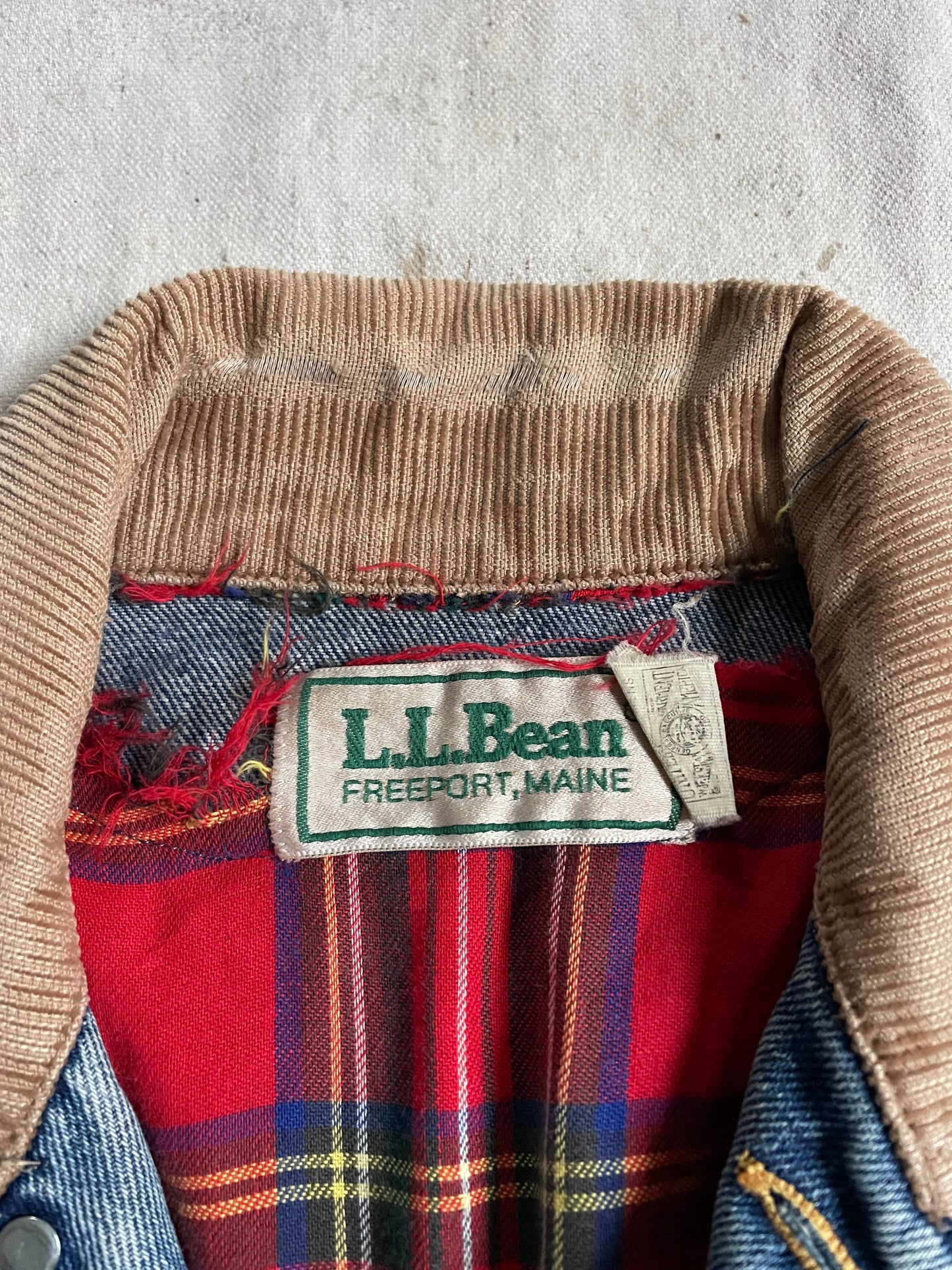 80s LL Bean Flannel Lined Jean Jacket