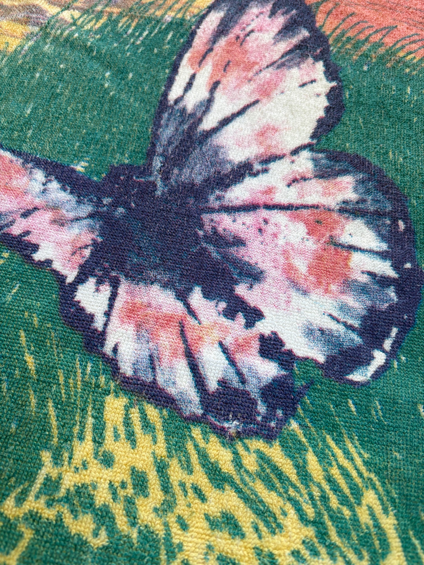 Vintage Fashion Bug Tropical Scene Beach Towel