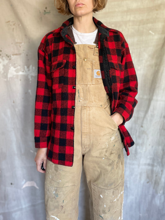 80s Buffalo Plaid Shirt Coat