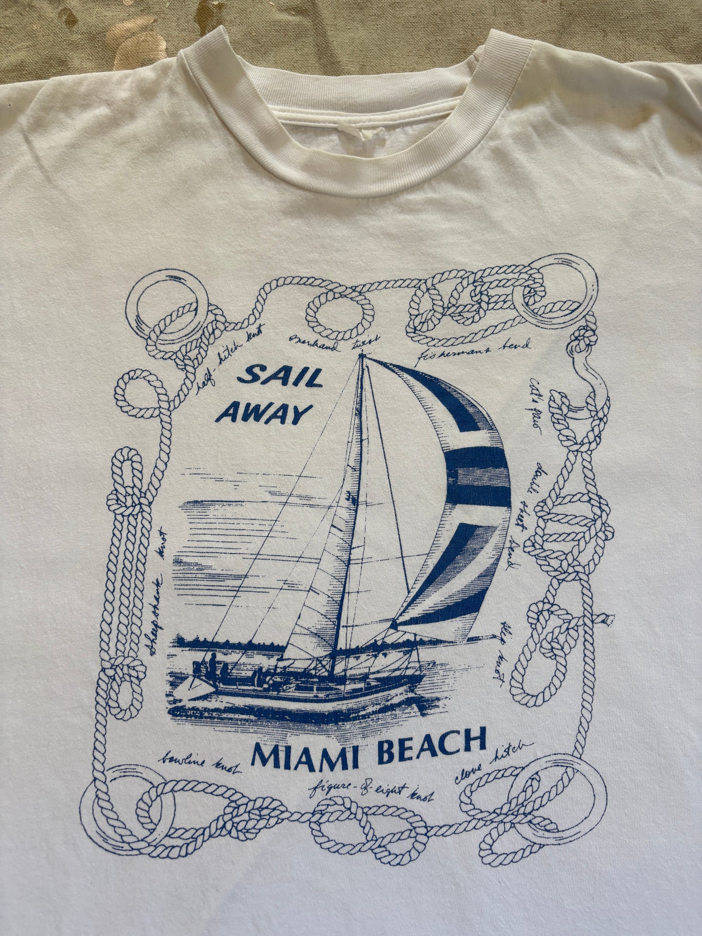 80s Sail Away Miami Beach Sailing Knot Tee