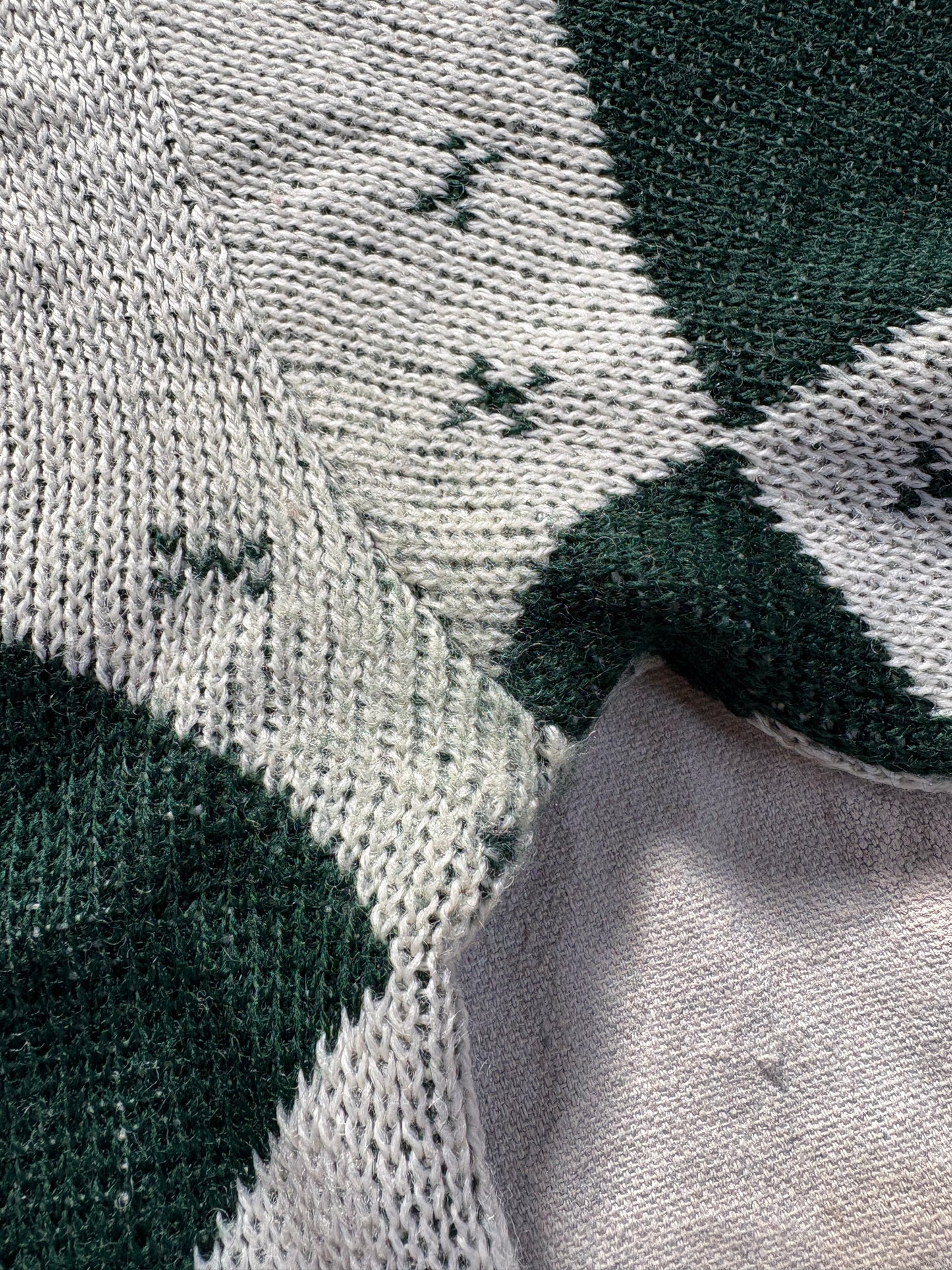 Vintage 50s Red, Green, White Diamond Holiday Sweater