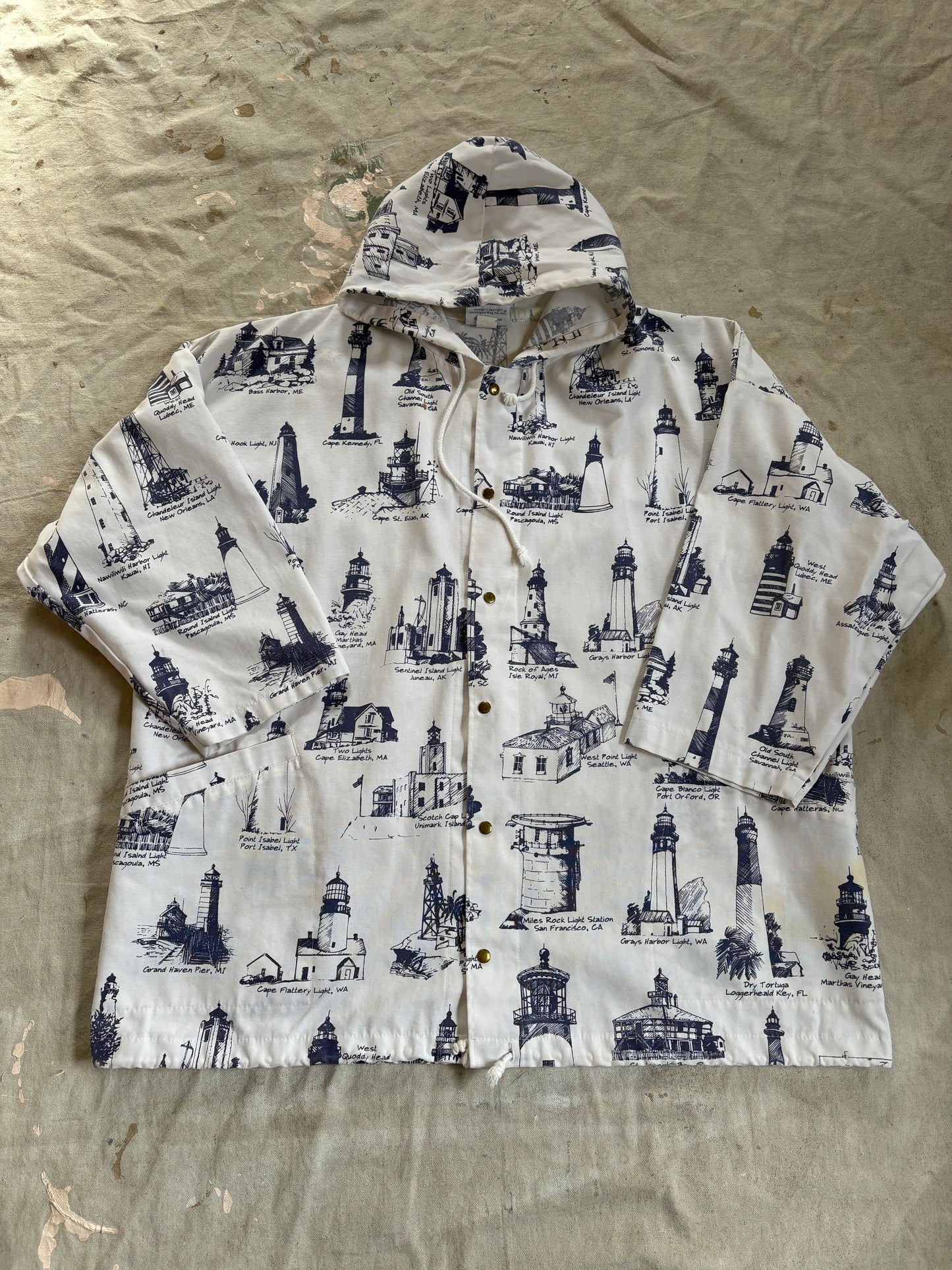 90s Michigan Rag Co. AOP Lighthouse Coat