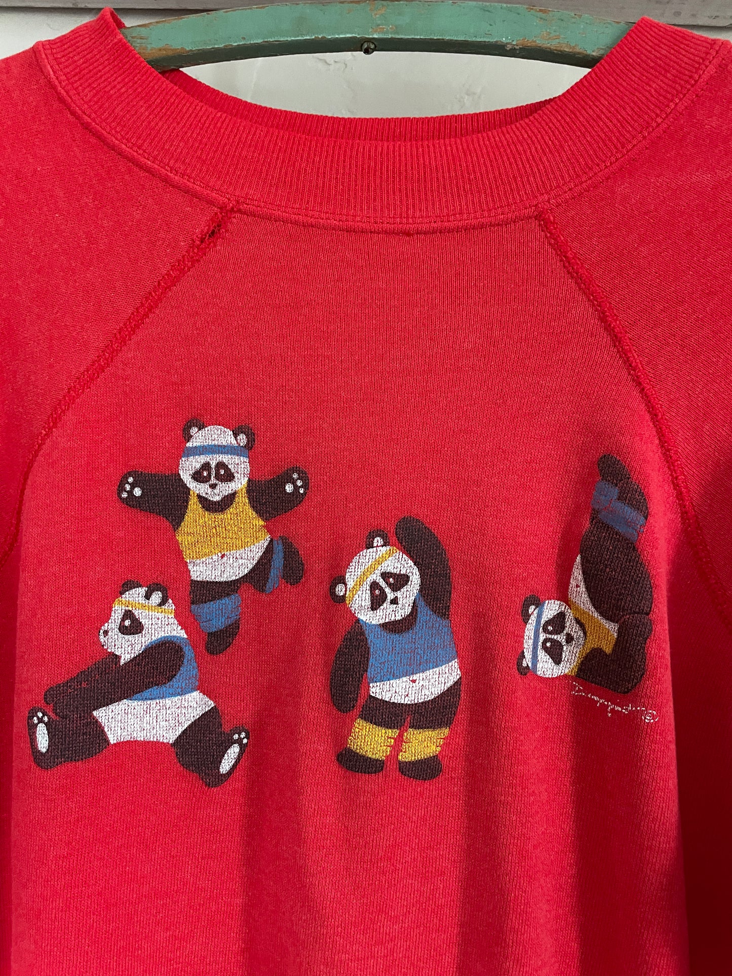 80s Exercising Panda Bear Sweatshirt