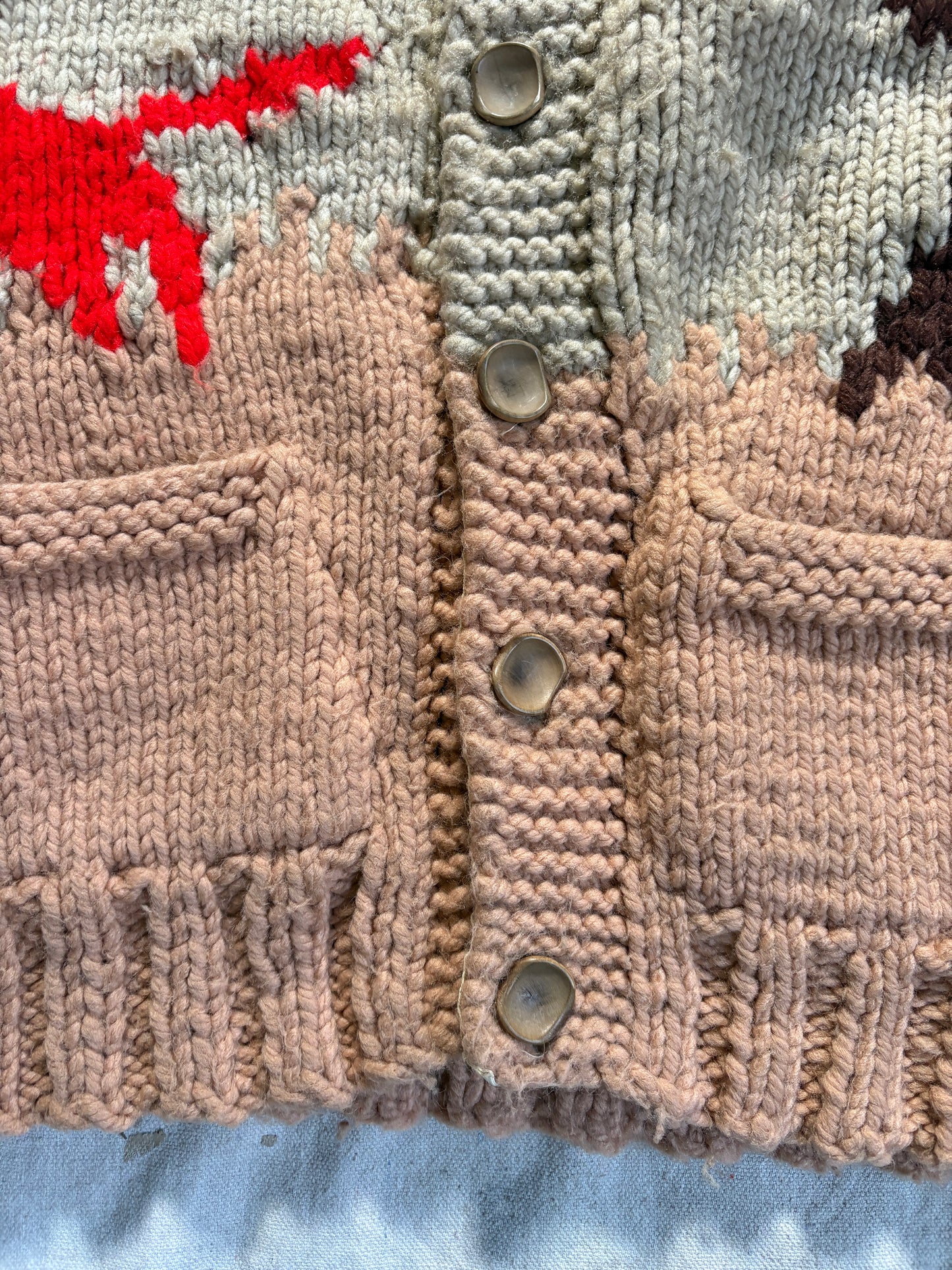 70s Hand Knit Mary Maxim “The Pheasant Hunt” Sweater