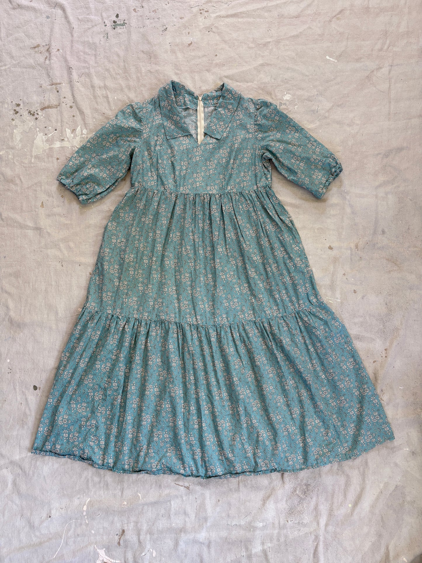 Vintage 80s Handmade Floral Dress