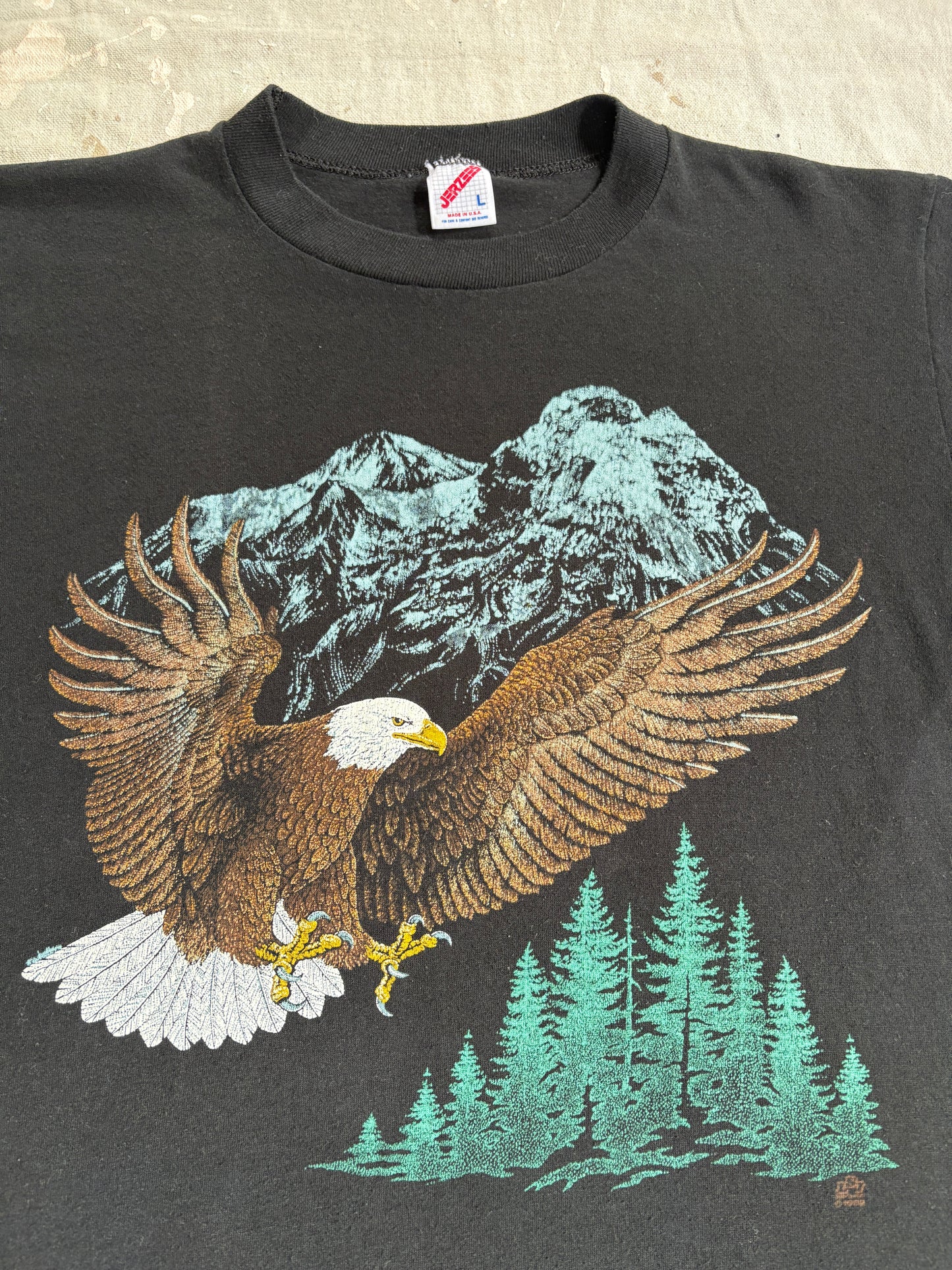 Vintage 80s Flying Eagle Mountain Forest Tee