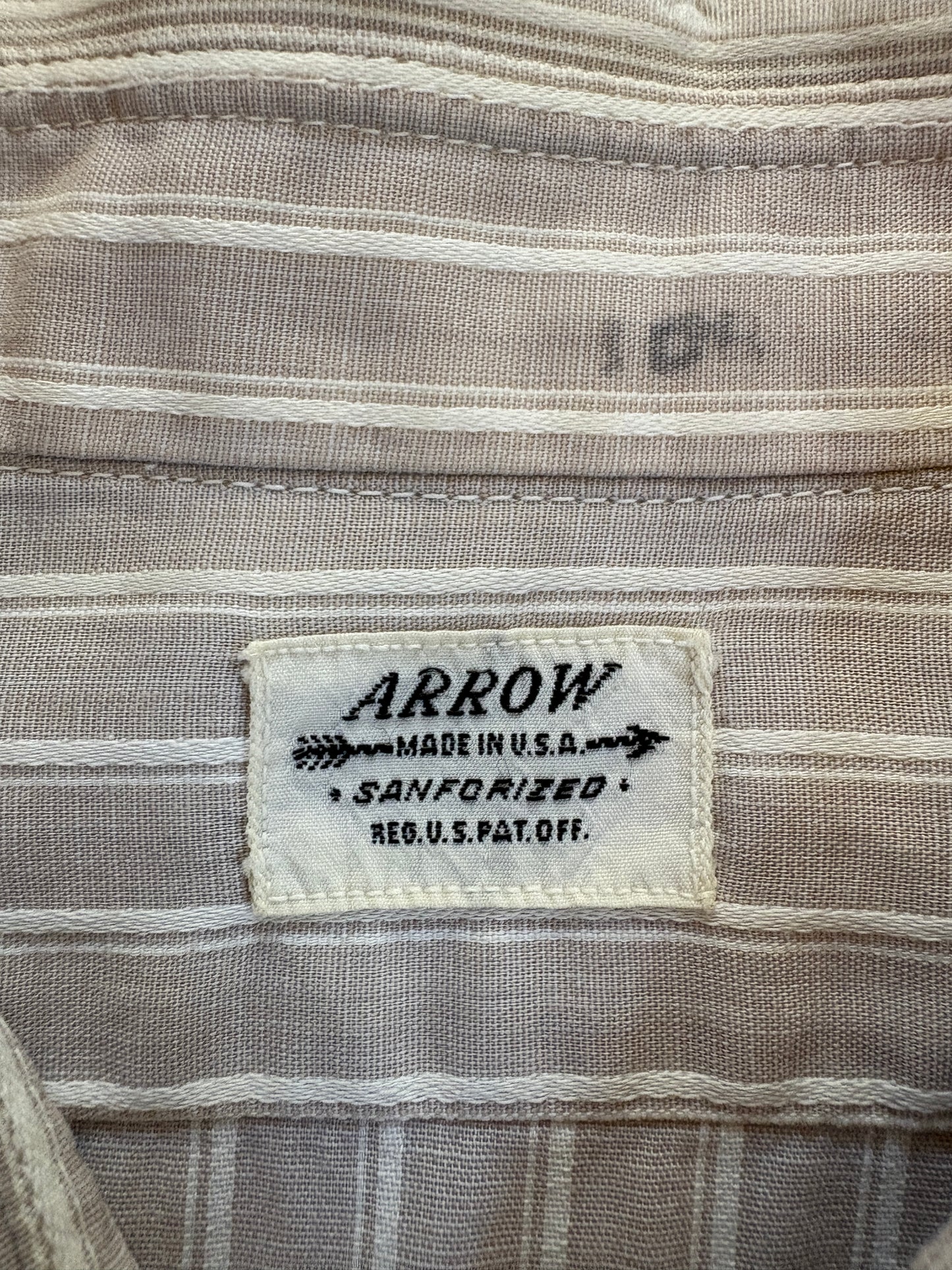 50s Arrow Sanforized Stripe Button Down Shirt