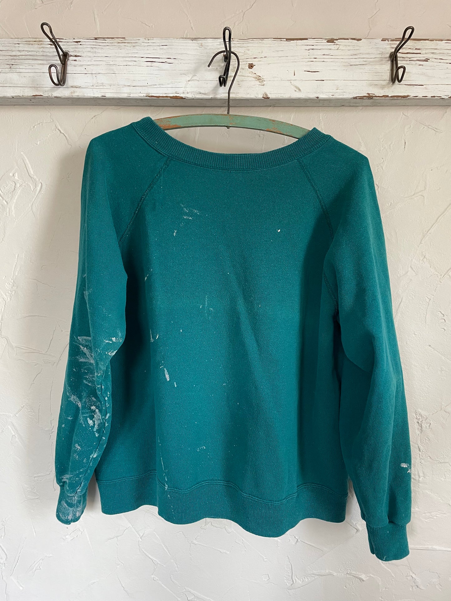 90s Teal Paint Stained Sweatshirt