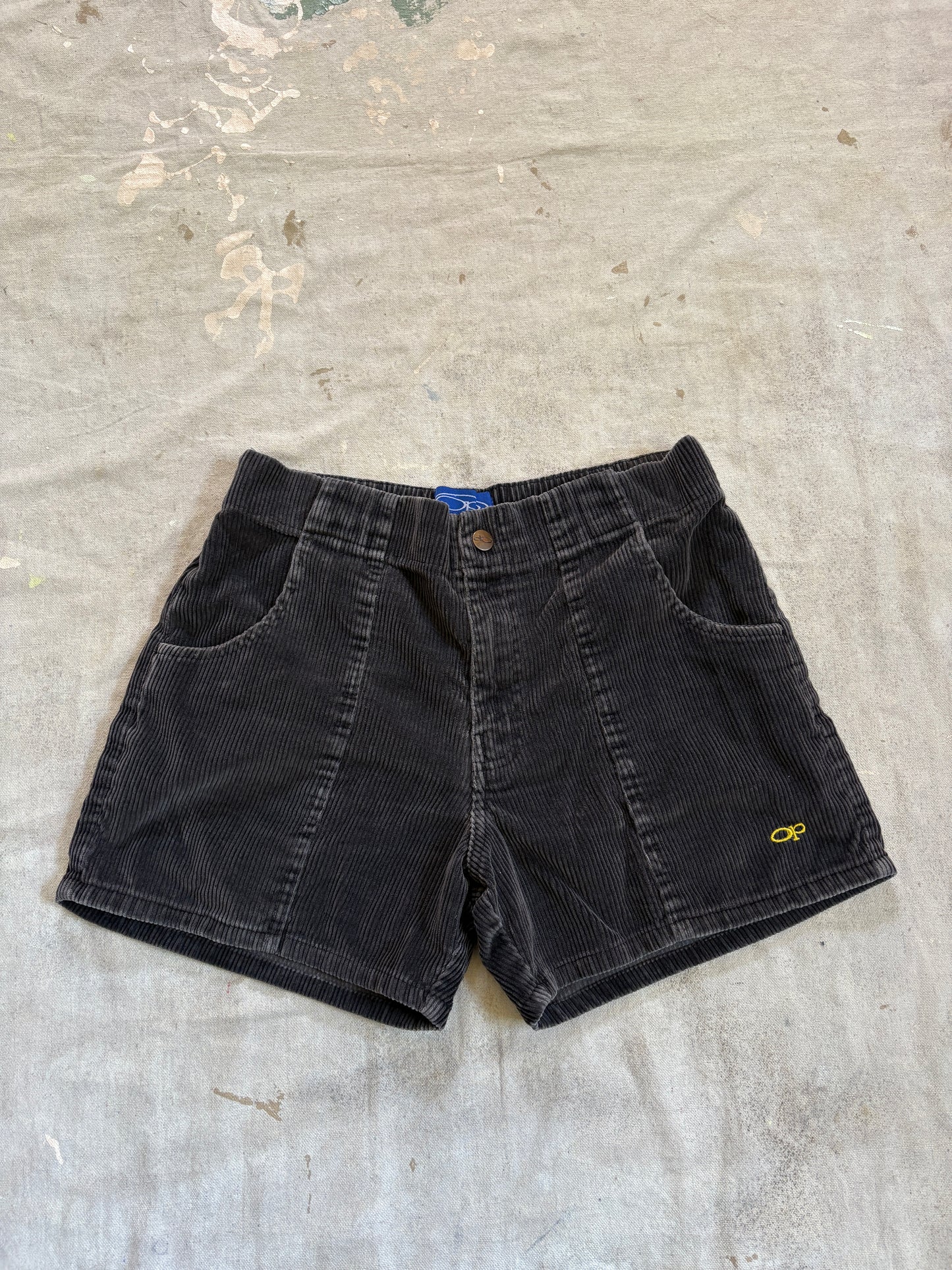 Vintage 80s Ocean Pacific OP Faded Black Corduroy Shorts