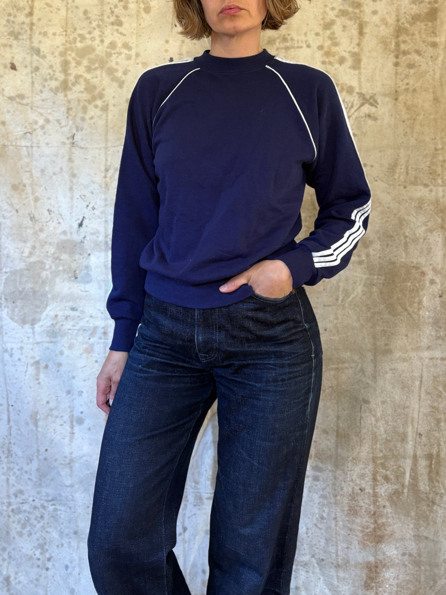 Vintage 80s Adidas Track Stripe Sweatshirt