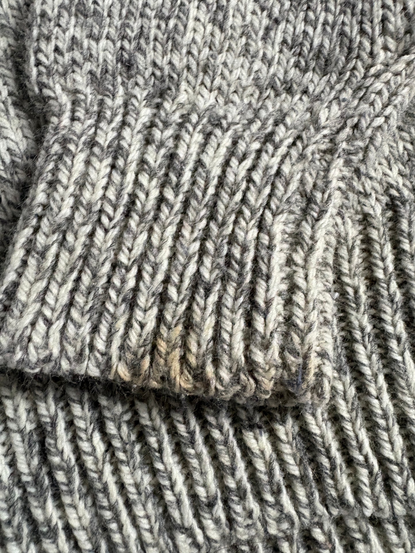 80s Speckled Gray Shawl Collar Sweater