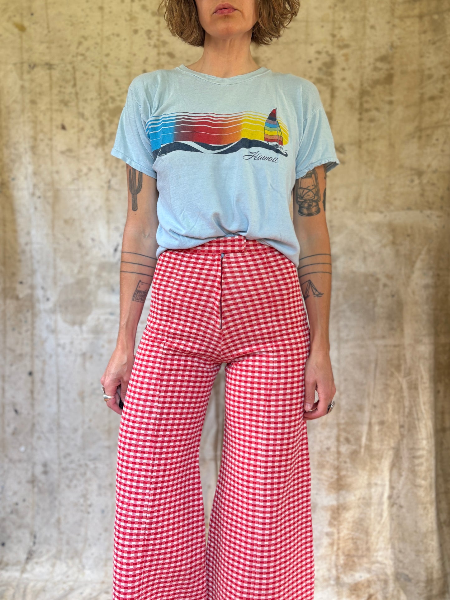 Vintage 80s Rainbow Sailboat Hawaii Tee
