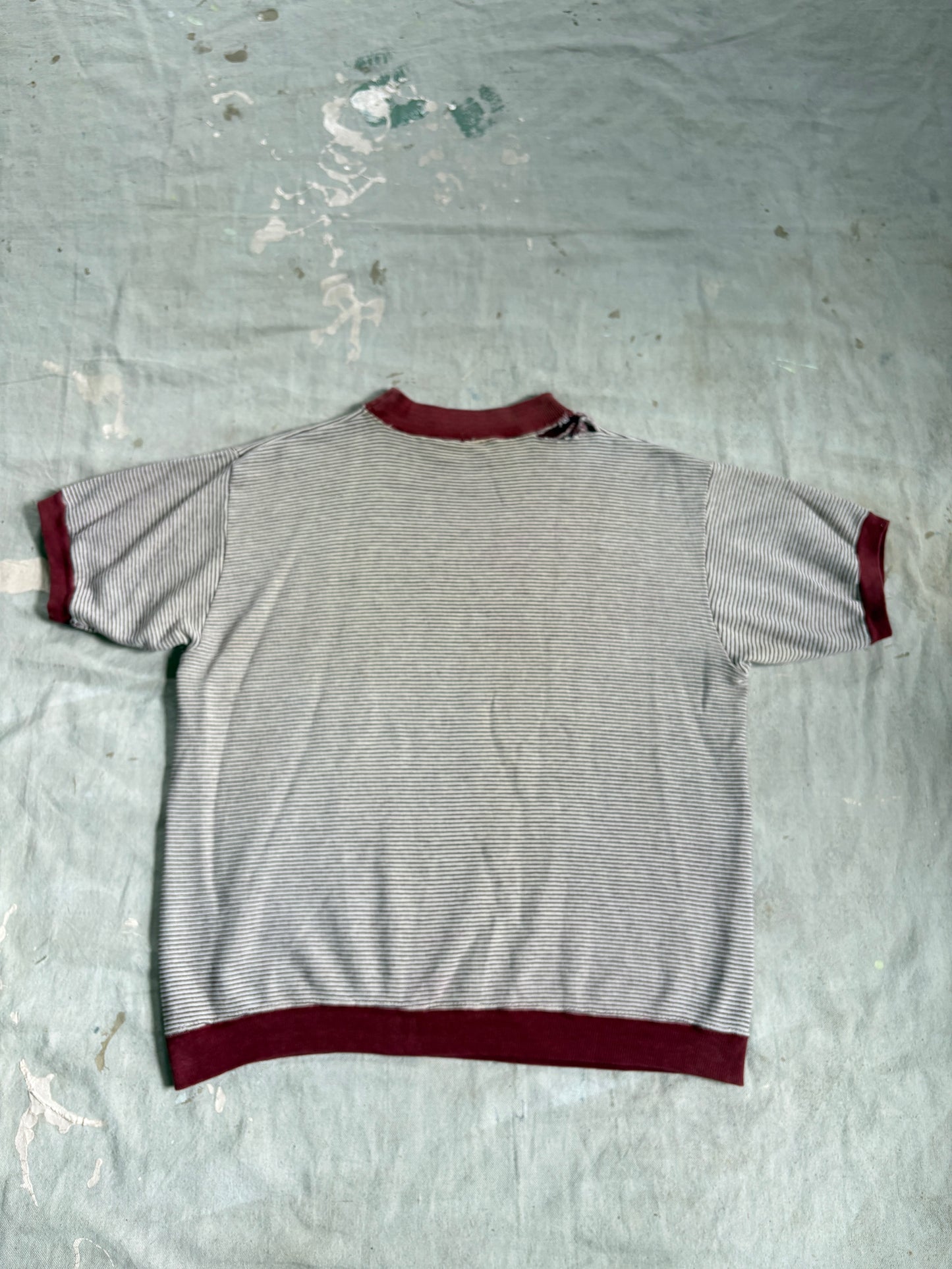 70s Sigma Alpha Epsilon Micro Stripe Short Sleeve Sweatshirt