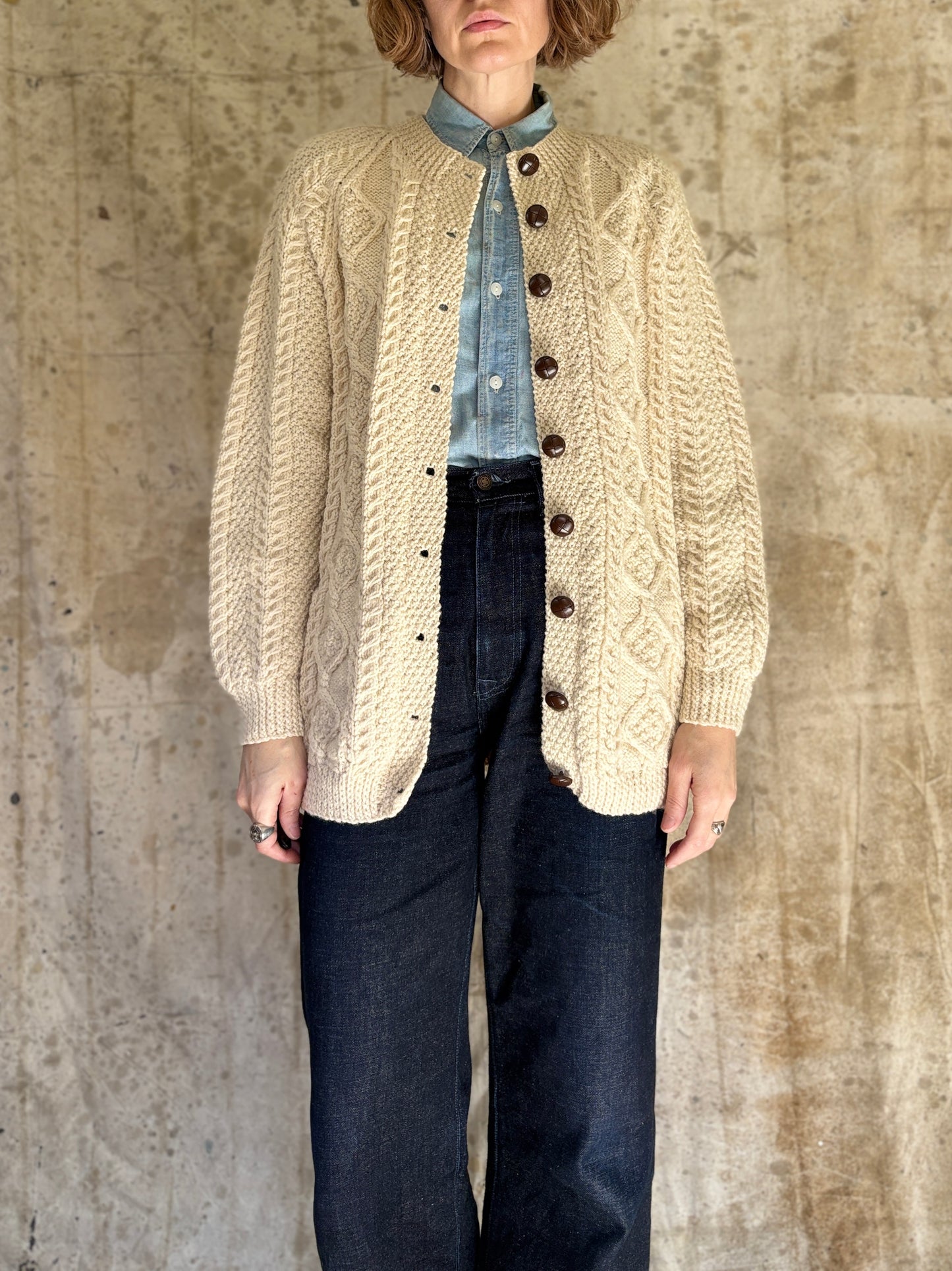 70s Fisherman Cardigan Sweater