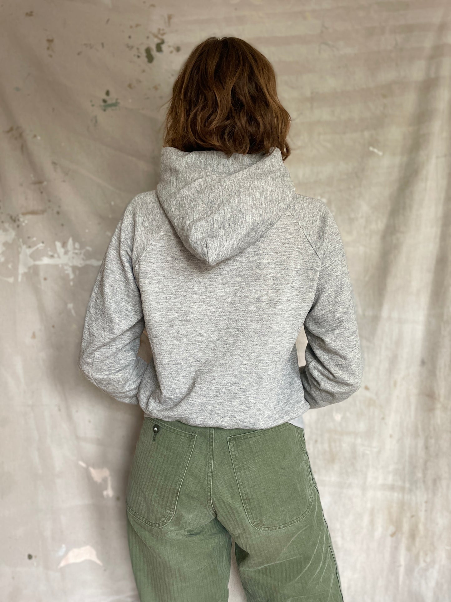 80s Blank Grey Hoodie