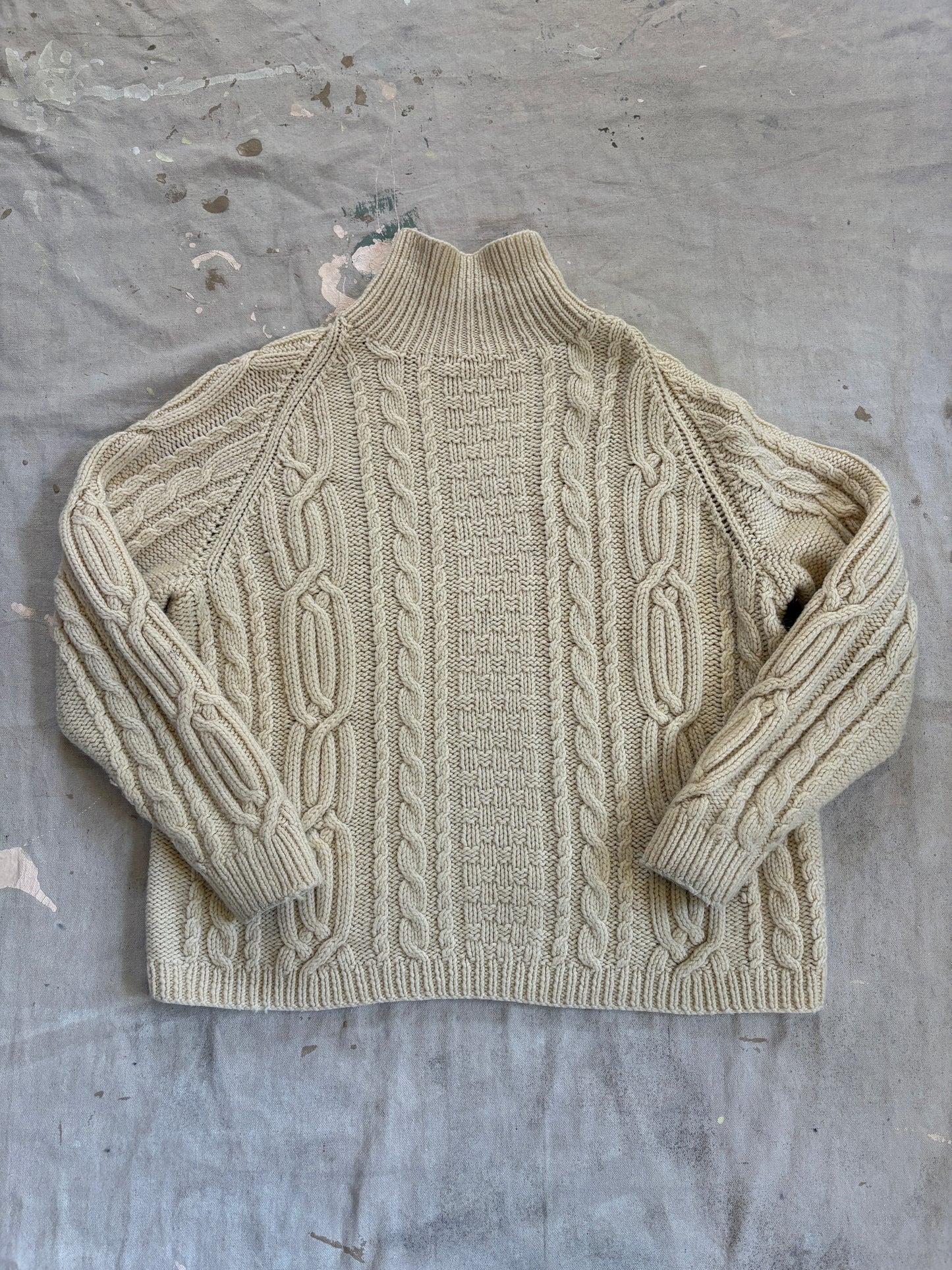 Vintage Fisherman Style Turtleneck Sweater