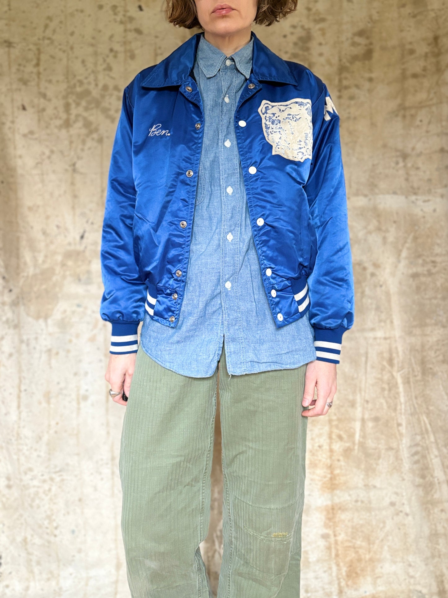 Vintage 80s Pasiac County Tech Wrestling Letterman Jacket