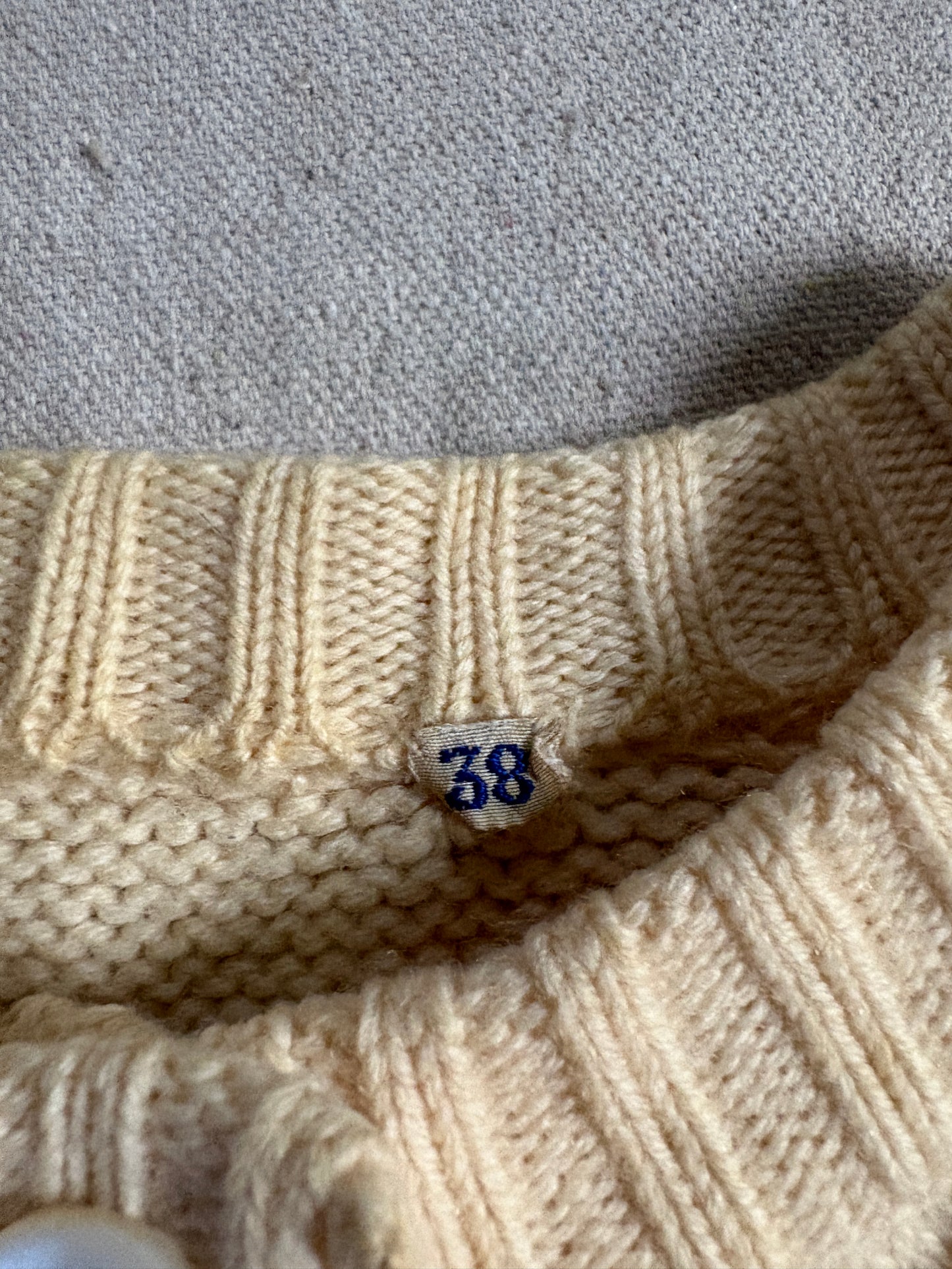 Vintage 70s Ivory Knit Cardigan Sweater