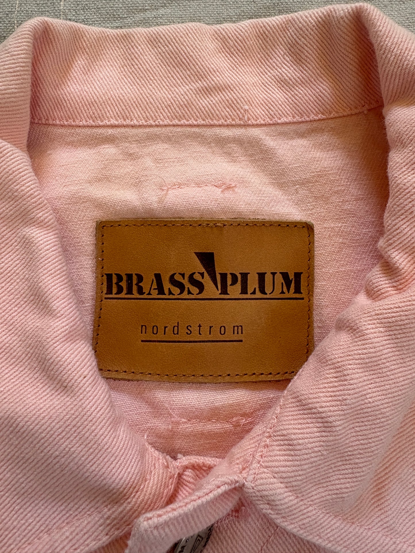 Vintage 90s Nordstrom Pale Pink Jean Jacket