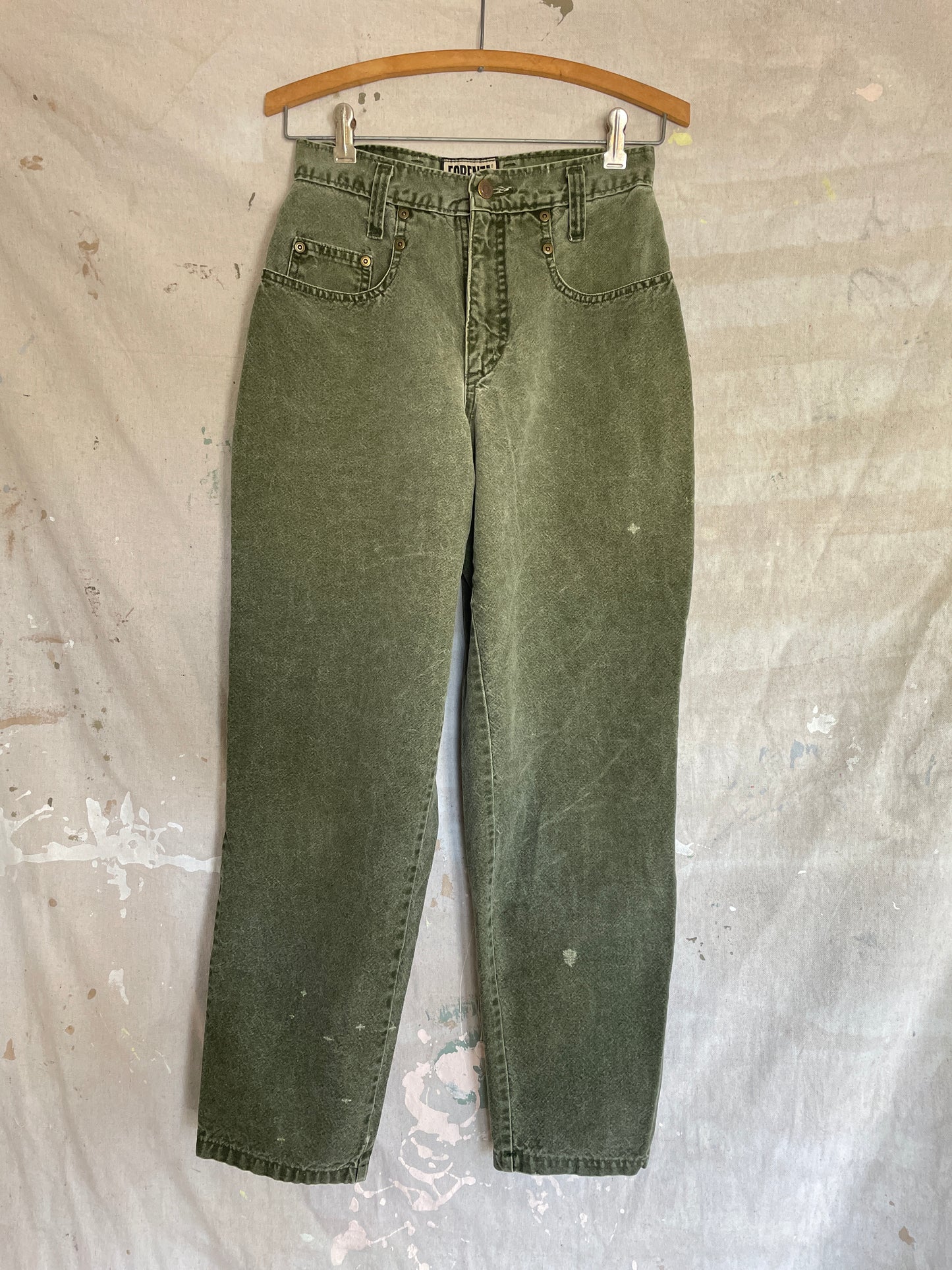 90s Olive Green Tapered Jeans