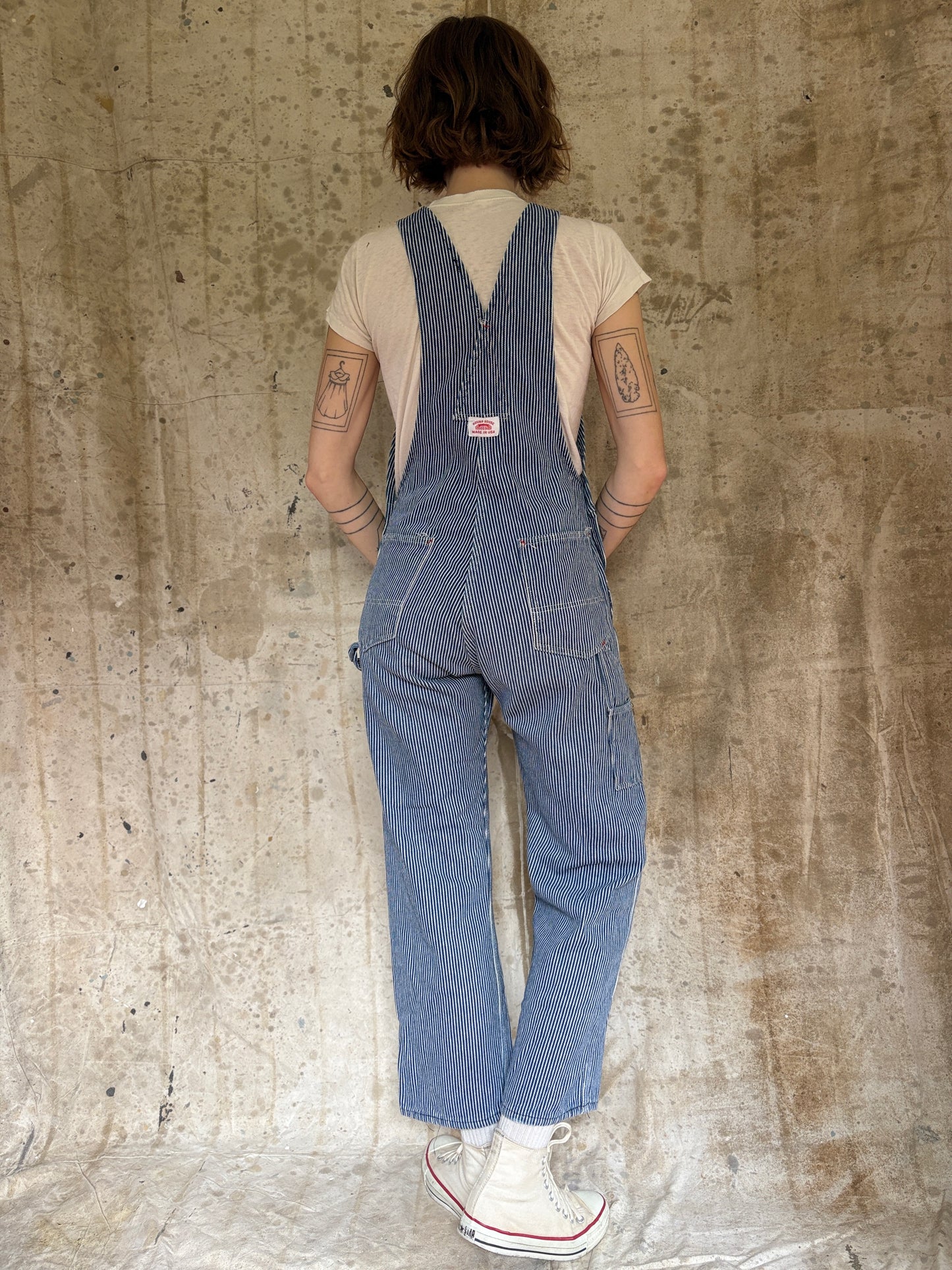 80s/90s Roundhouse Hickory Stripe Overalls