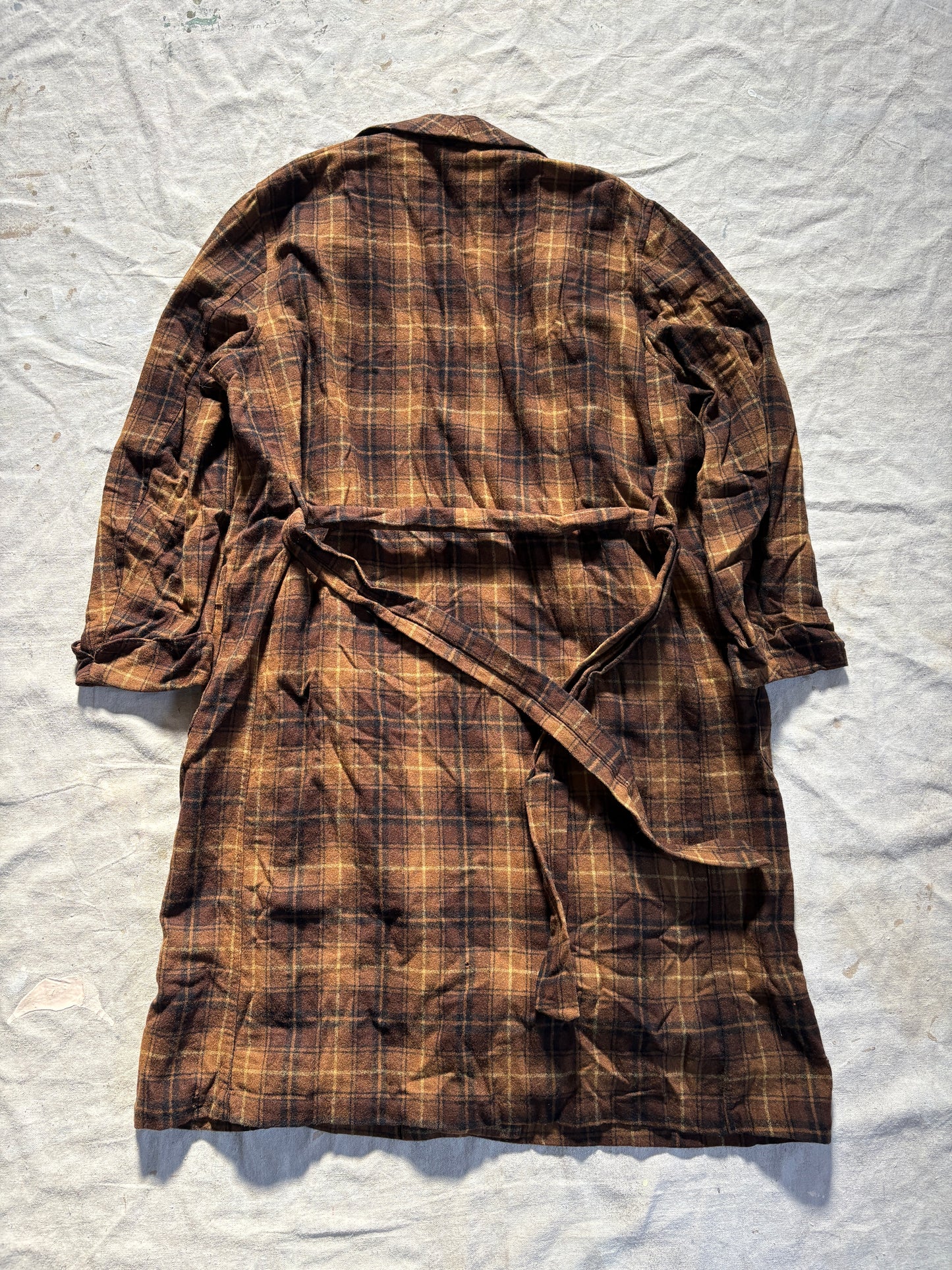 60s/70s Pendleton Brown Plaid Robe