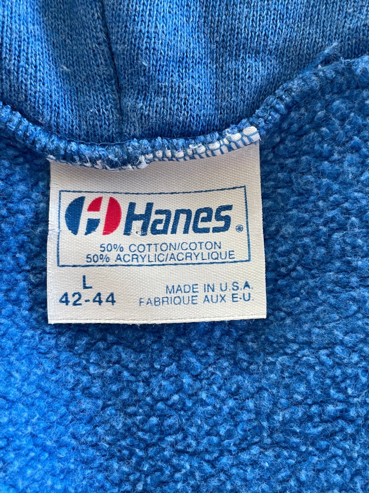 80s Blank Blue Hoodie Sweatshirt