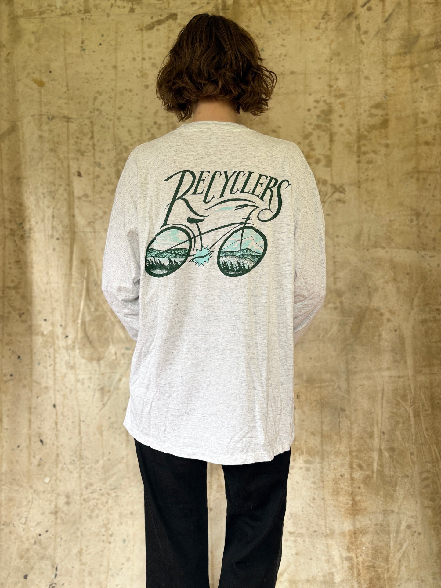 Vintage 90s Recyclers Bicycling Long Sleeve Tee