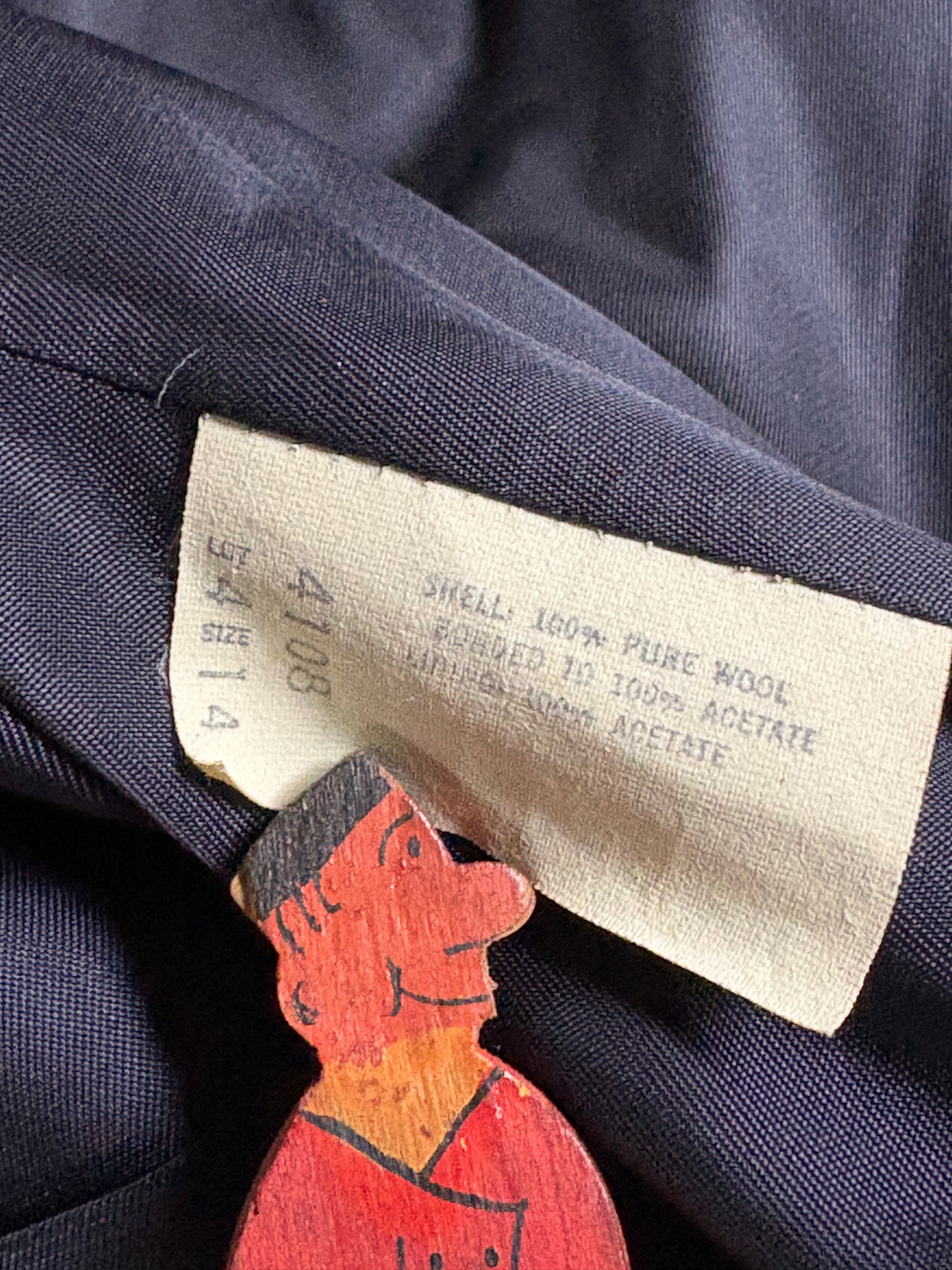 80s Navy Blue Double Breasted Peacoat