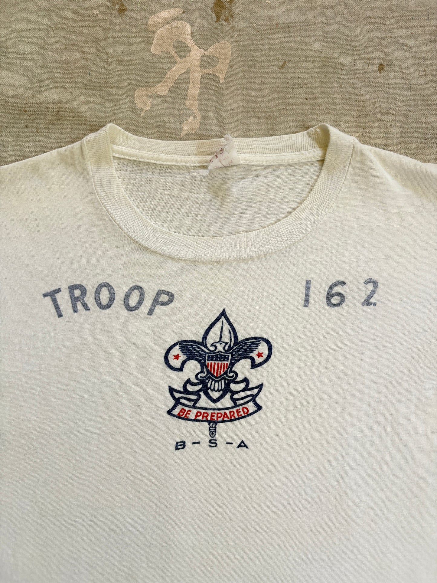 Vintage 60s Be Prepared Boy Scouts Troop 162 Tee