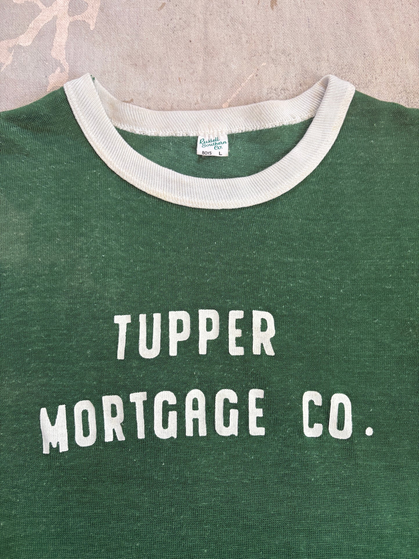 50s Russell Southern Tupper Mortgage Co. Durene Jersey Tee