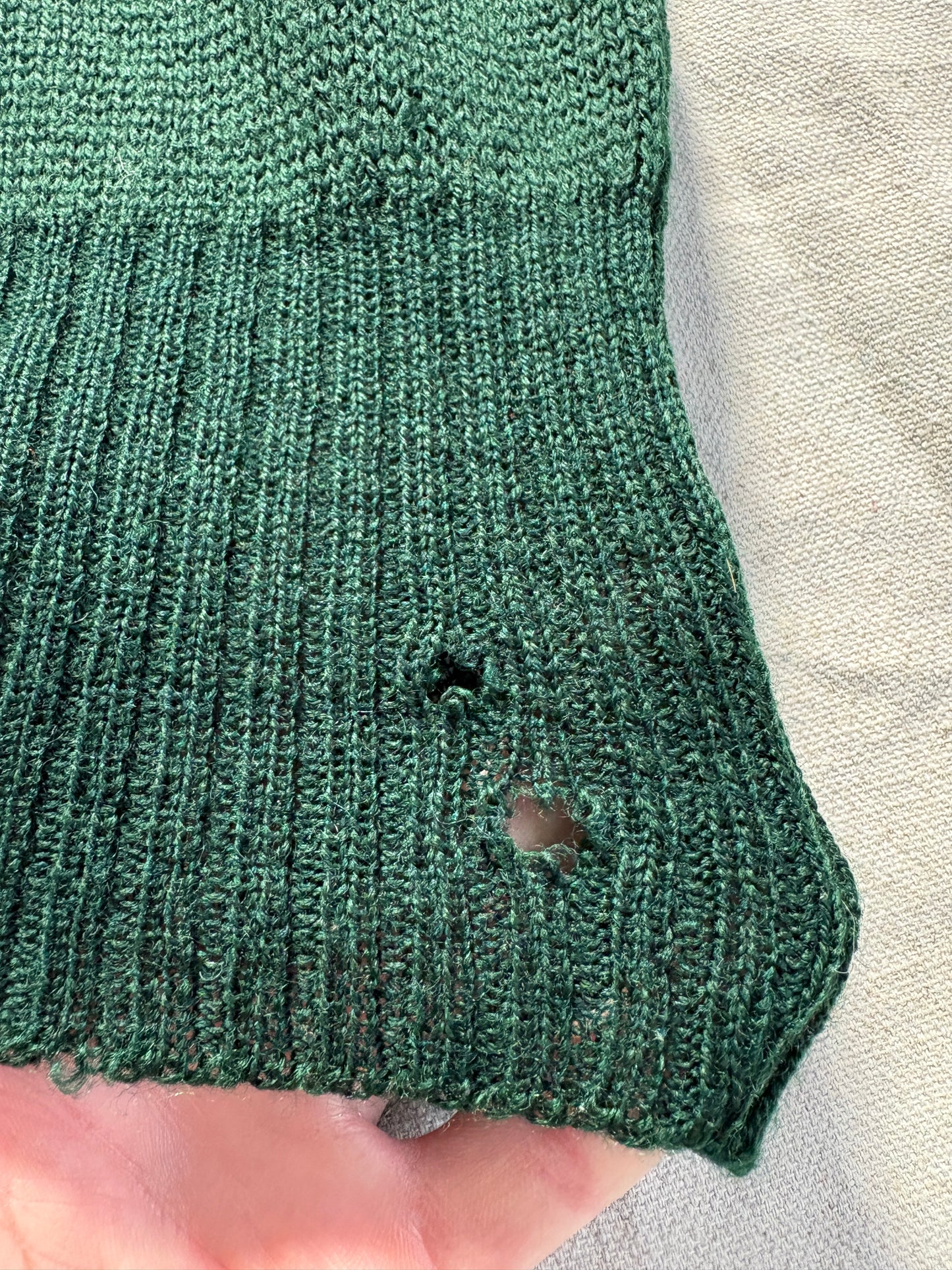 Vintage 50s Red, Green, White Diamond Holiday Sweater