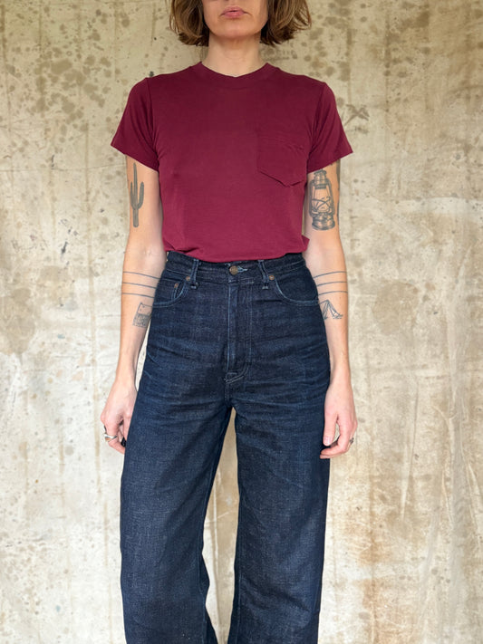 80s Blank Maroon Pocket Tee