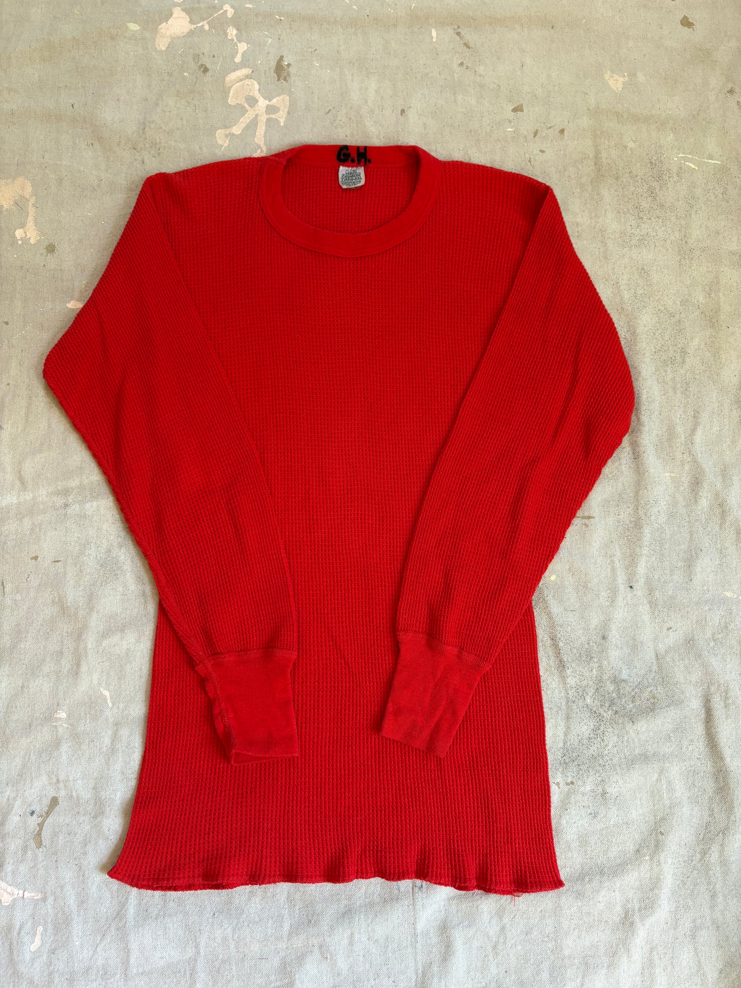 Vintage 80s Blank Red Thermal Shirt