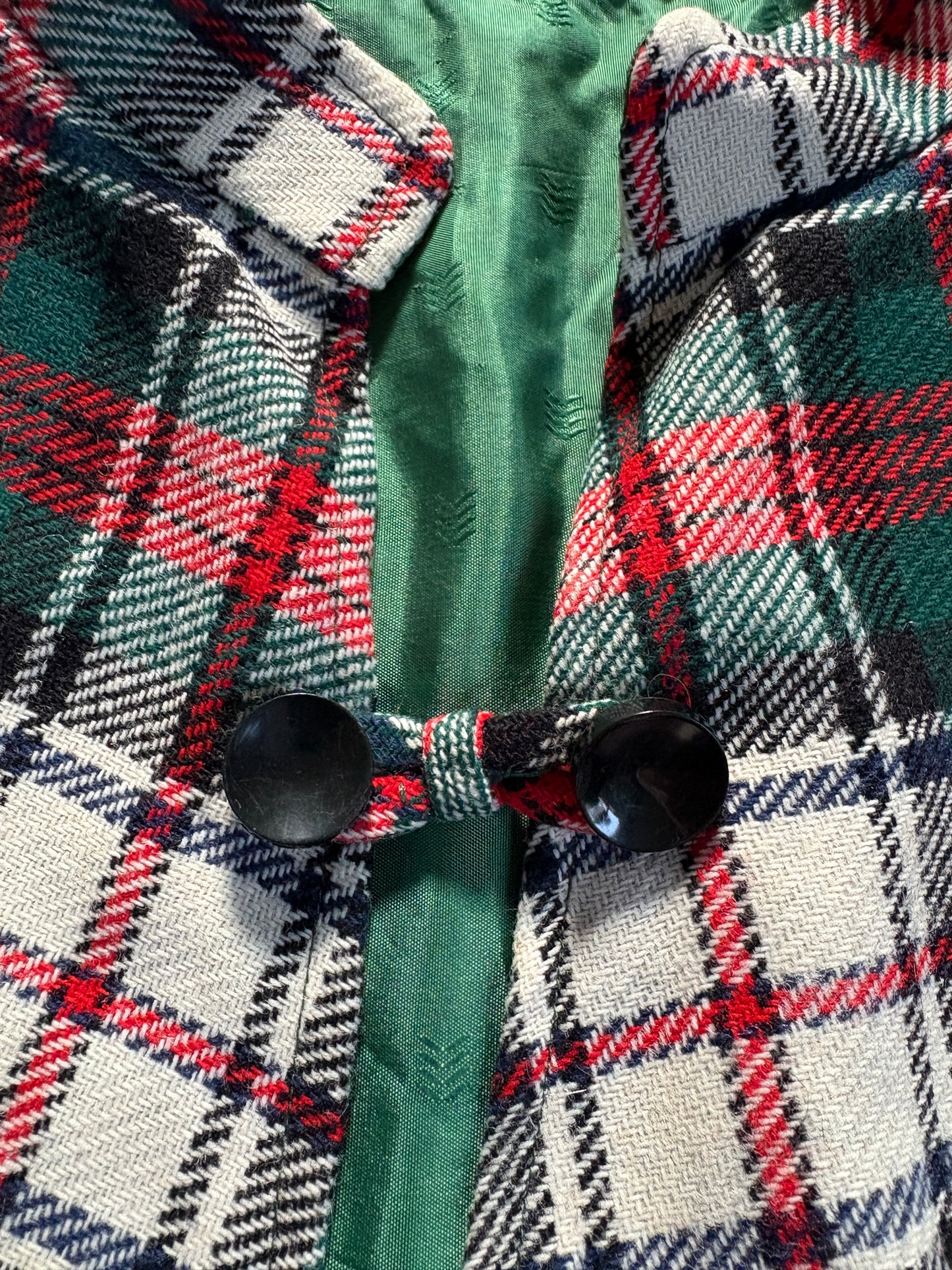 Vintage 70s Handmade Plaid Cape