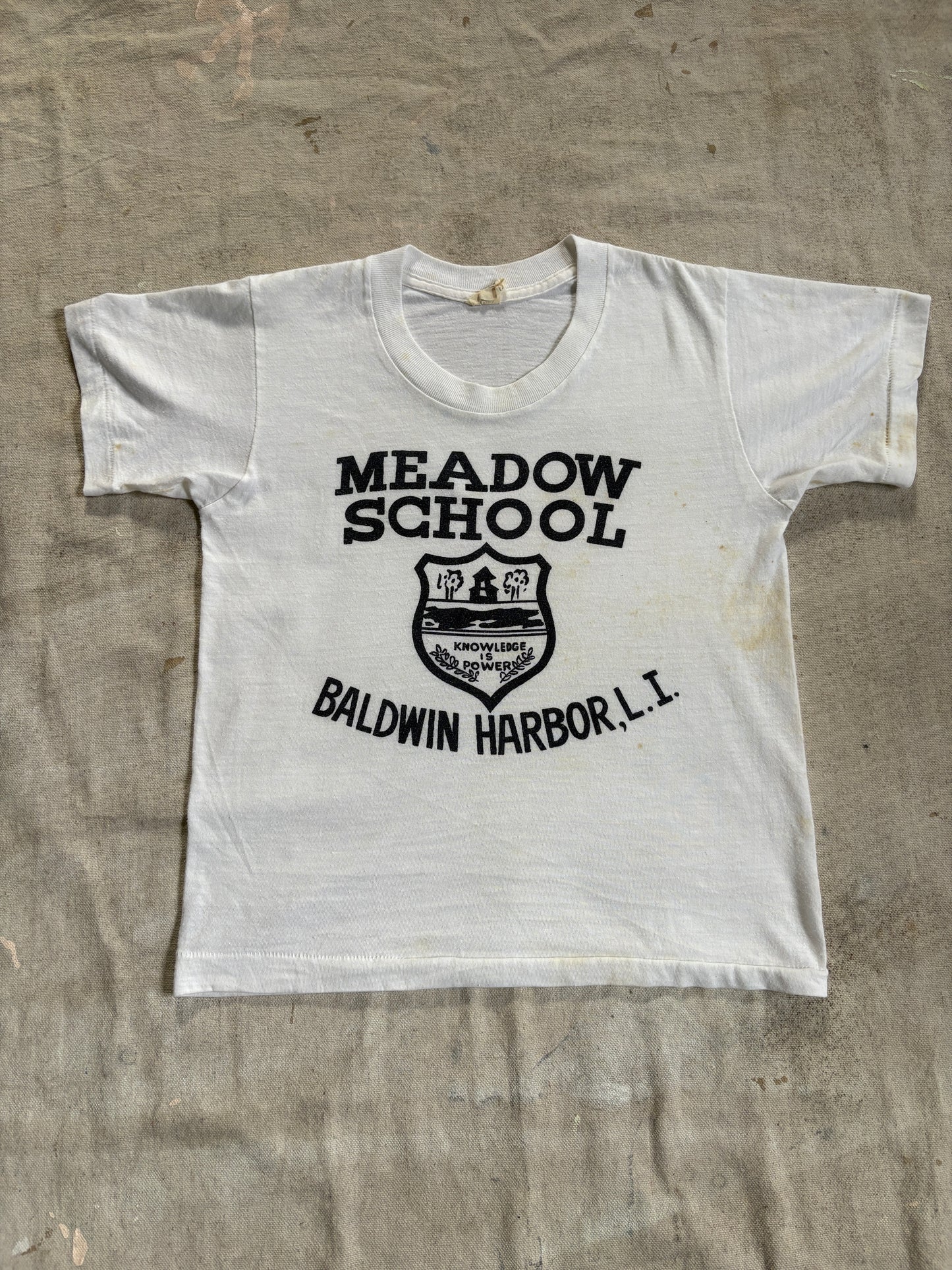 Vintage 70s Baldwin Harbor Long Island Meadow School Tee