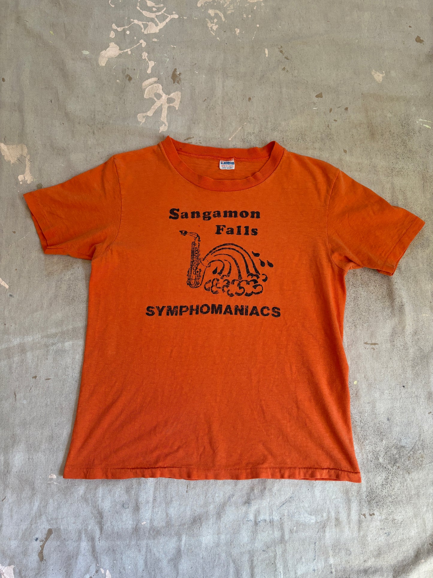 70s Champion Blue Bar Sangamon Falls Symphomaniacs Tee