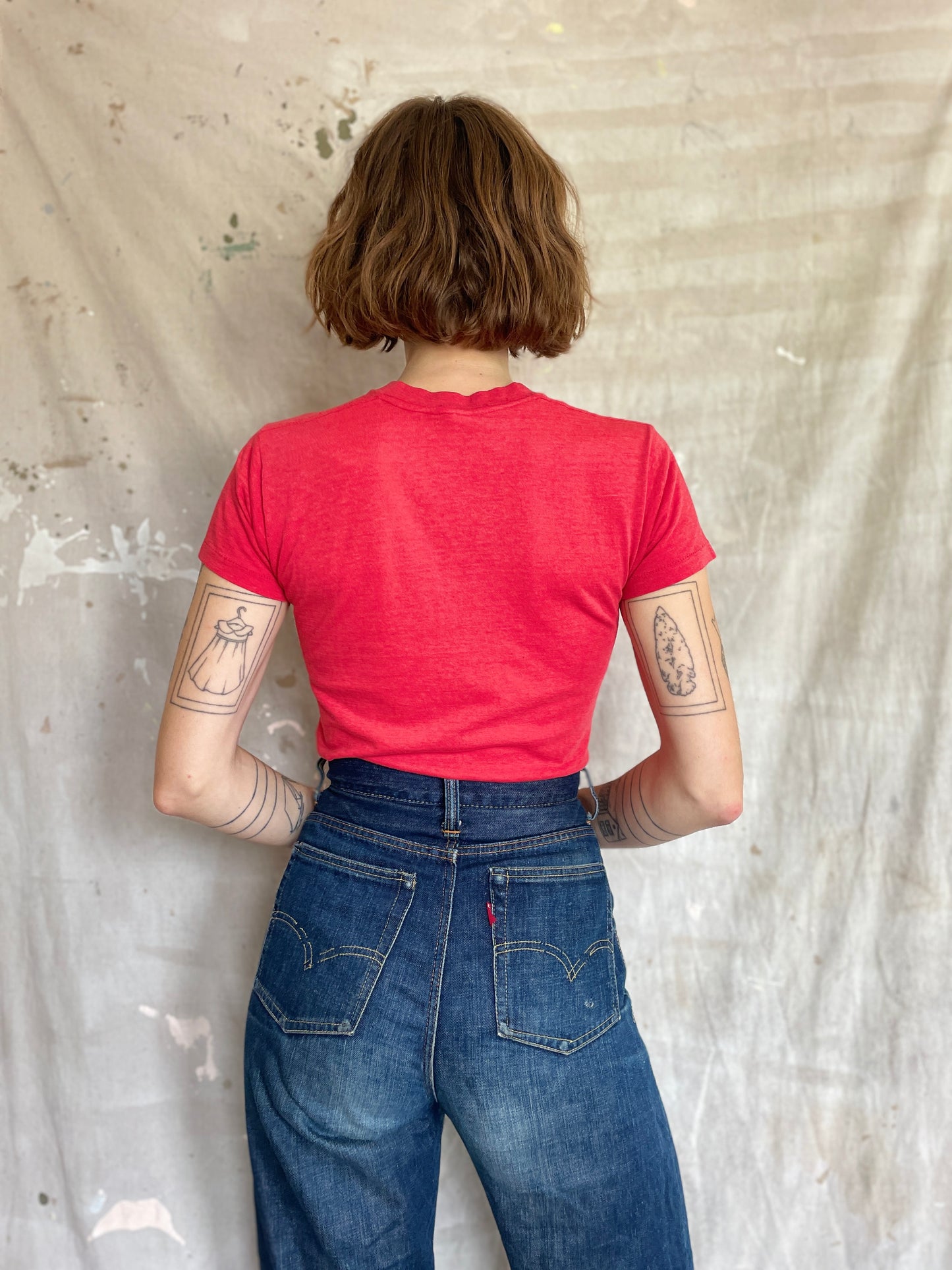 80s Blank Red Pocket Tee